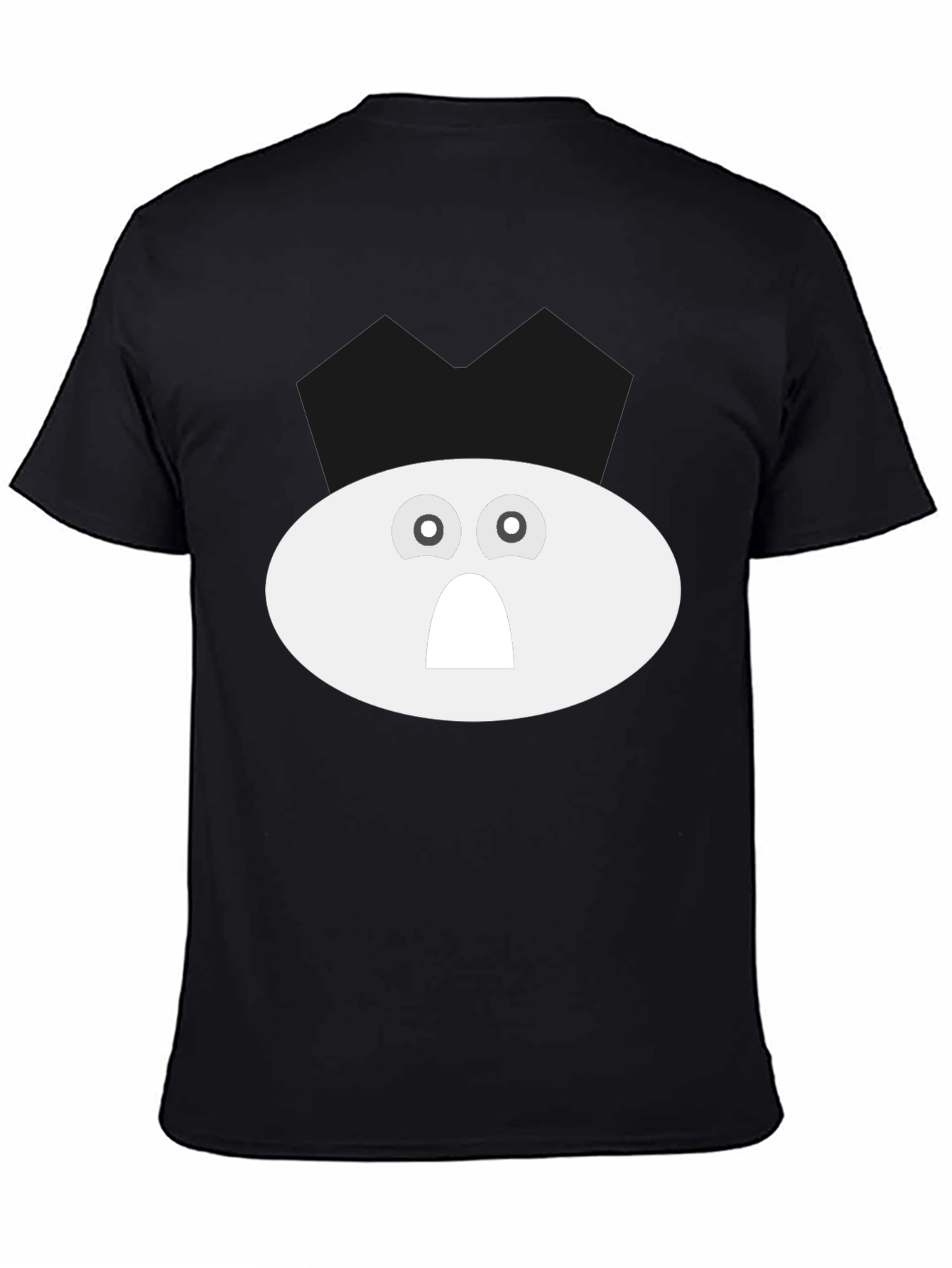 Funny Ghost Face Black Cotton T-Shirt