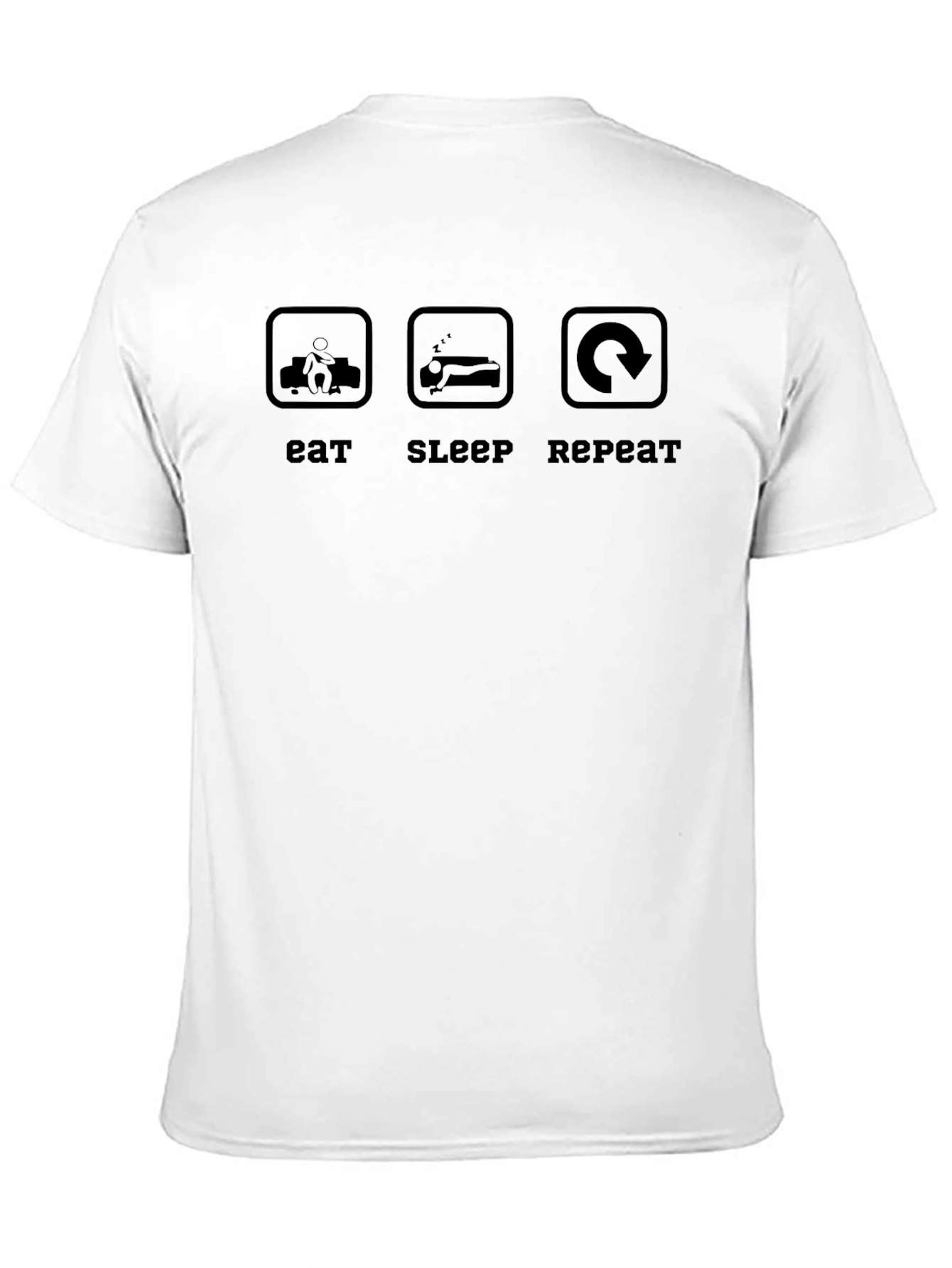 Eat Sleep Repeat Graphic Tee - Black Crew Neck