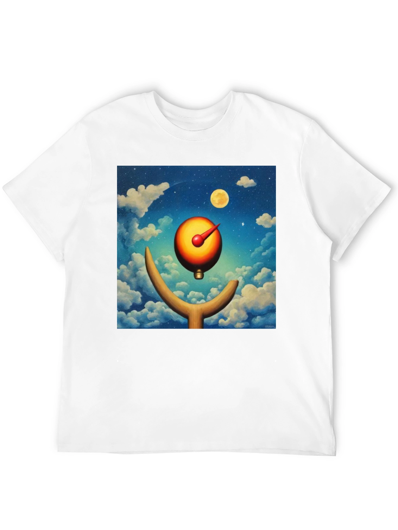 Surreal Moon Dial Black T-Shirt