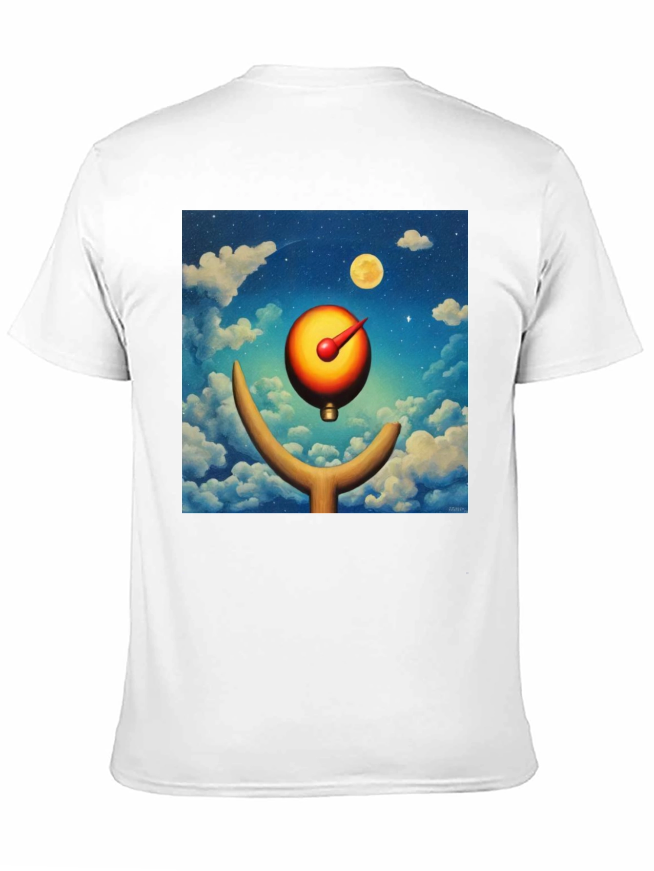 Surreal Moon Dial Black T-Shirt