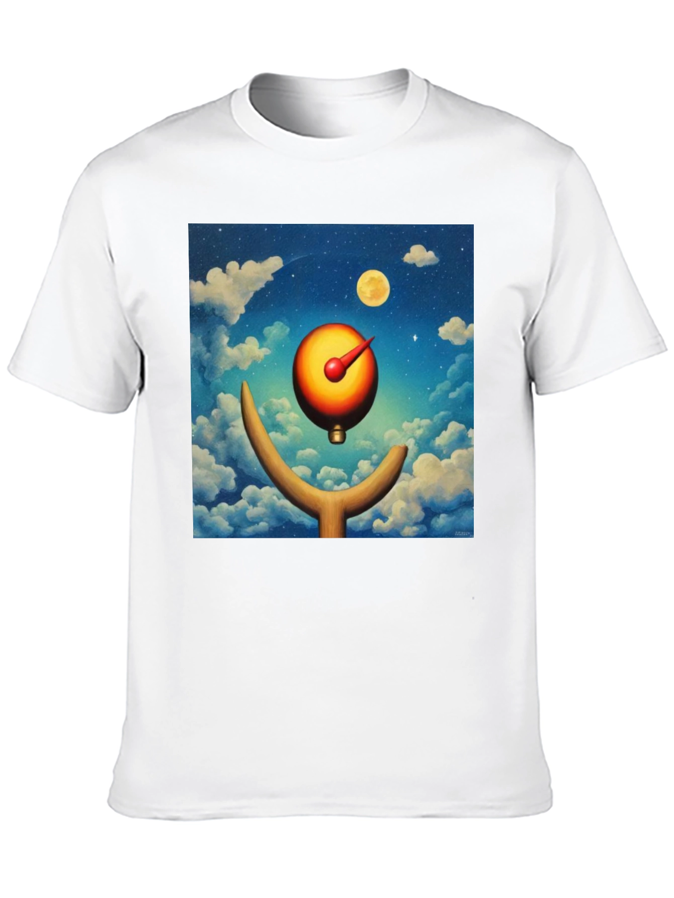Surreal Moon Dial Black T-Shirt