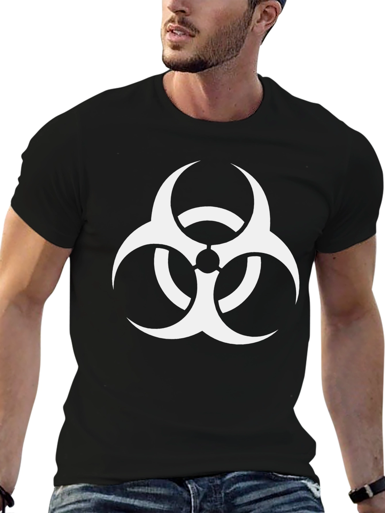 Biohazard Symbol Graphic Black T-Shirt