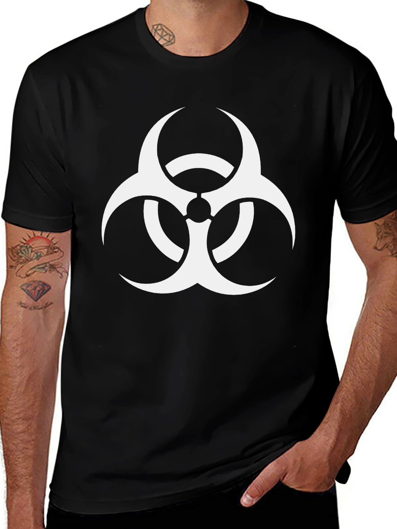 Biohazard Symbol Graphic Black T-Shirt