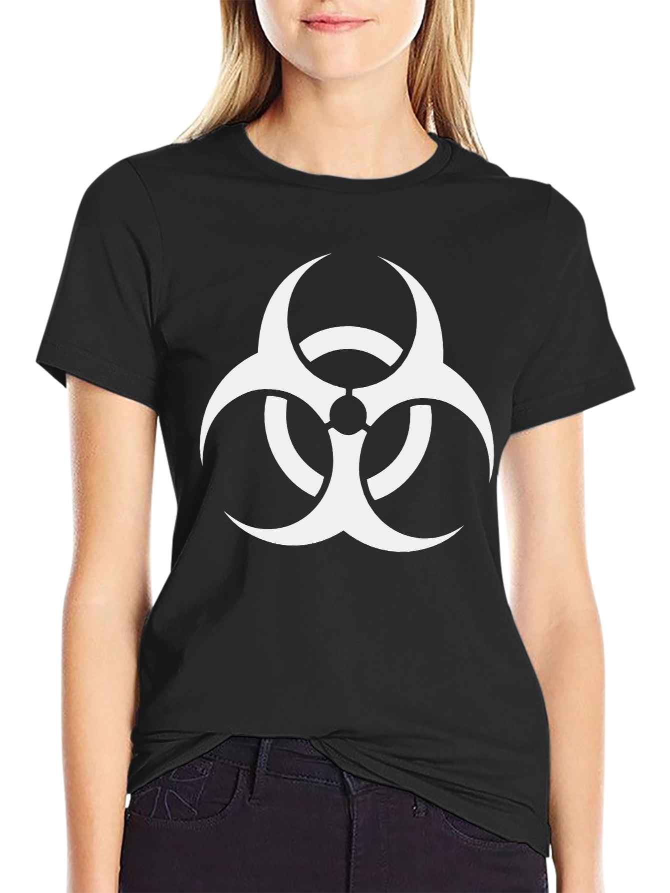Biohazard Symbol Graphic Black T-Shirt