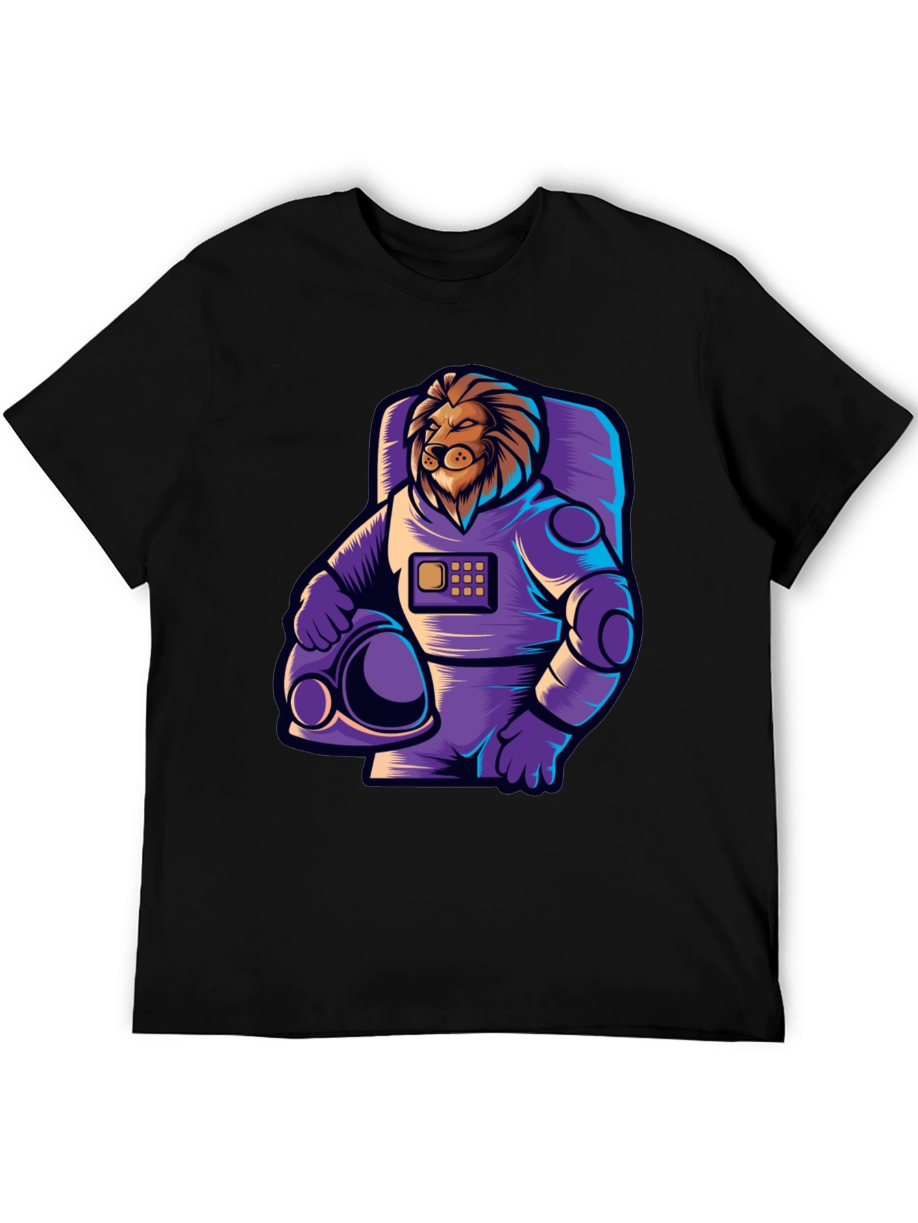 Lion Astronaut Graphic T-Shirt - Space Adventure Style