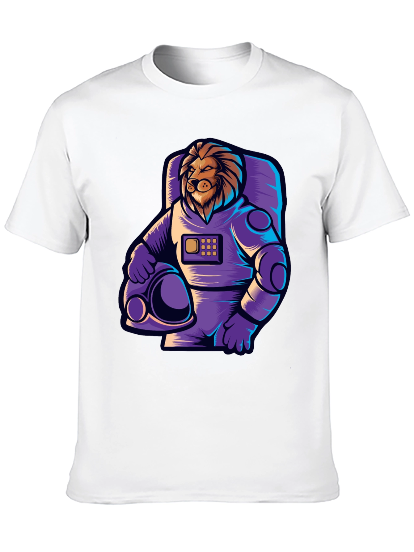 Lion Astronaut Graphic T-Shirt - Space Adventure Style
