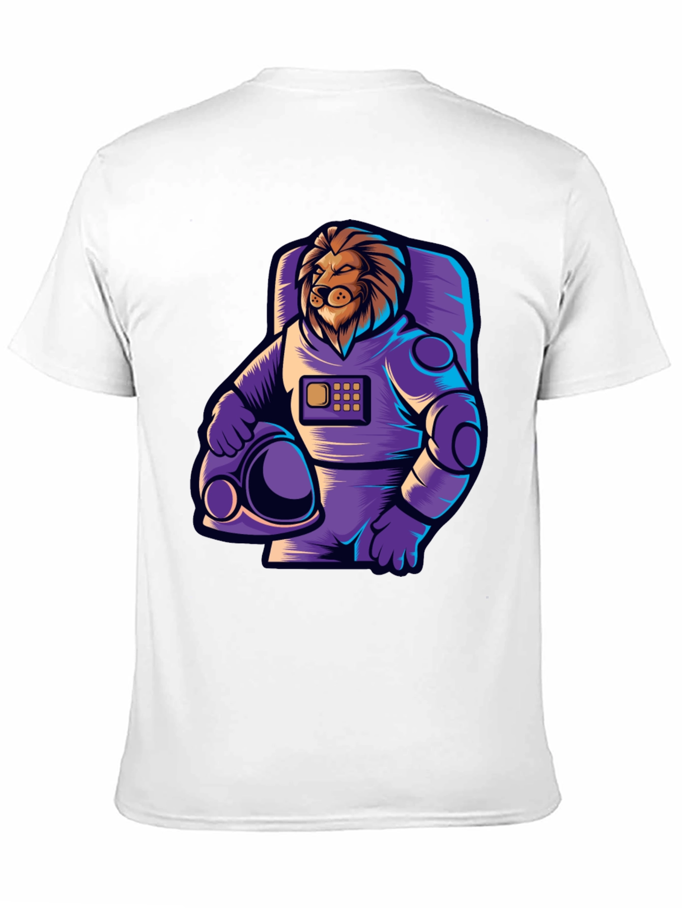 Lion Astronaut Graphic T-Shirt - Space Adventure Style