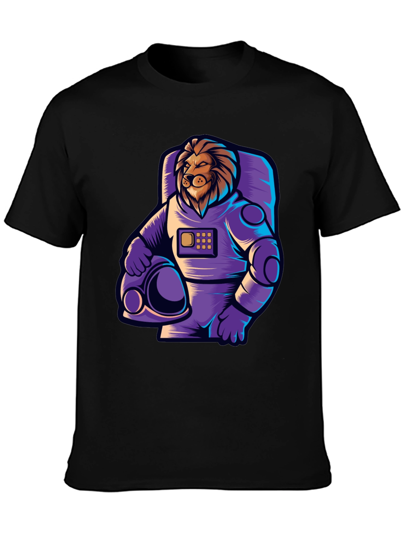 Lion Astronaut Graphic T-Shirt - Space Adventure Style