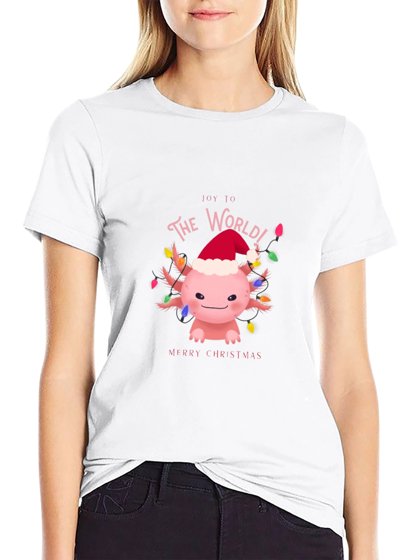 Joy to The World Axolotl Christmas T-Shirt