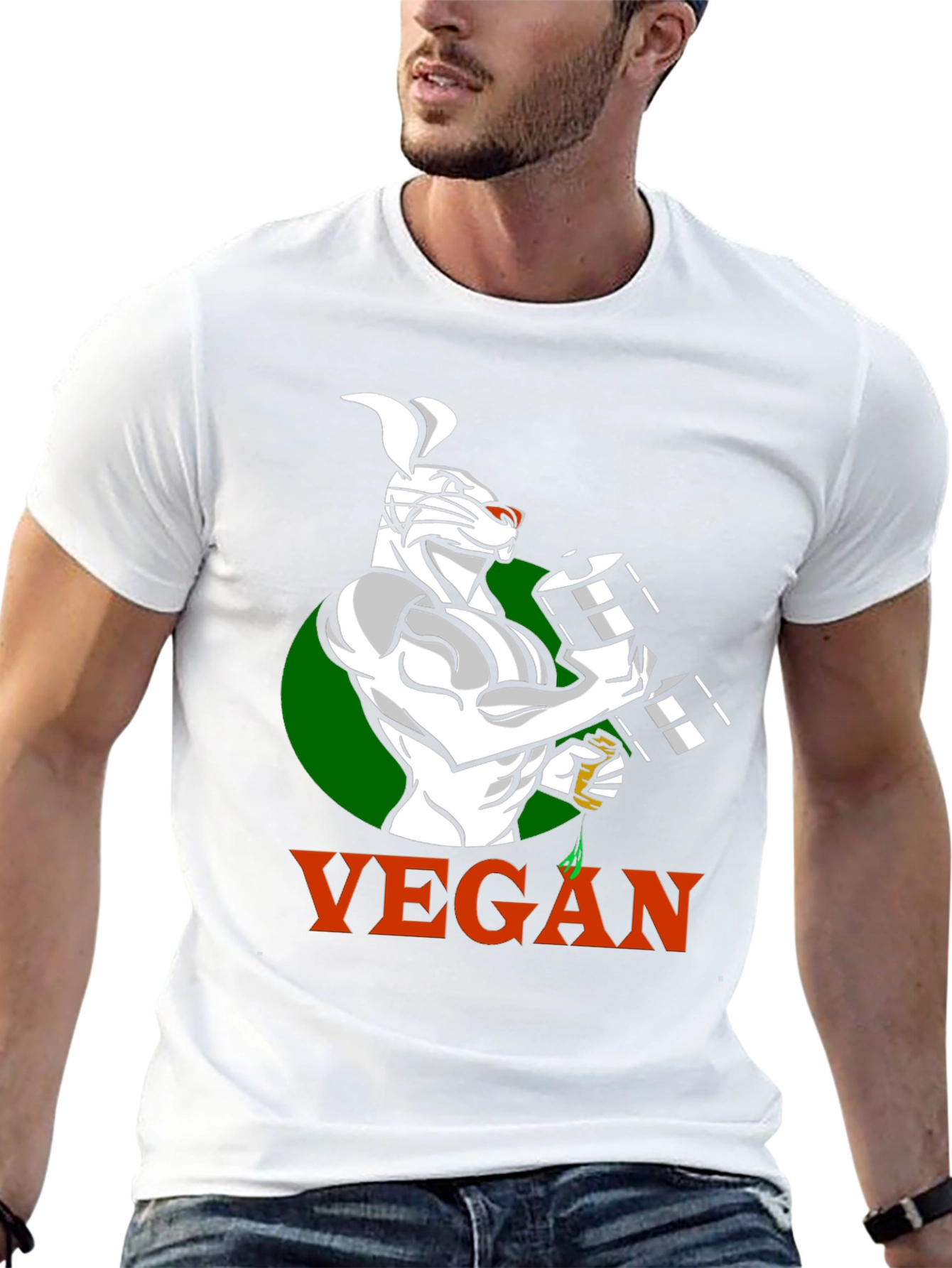 Vegan Bunny Gym T-Shirt - Black