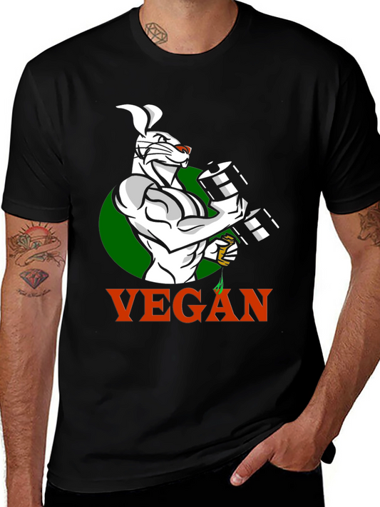 Vegan Bunny Gym T-Shirt - Black