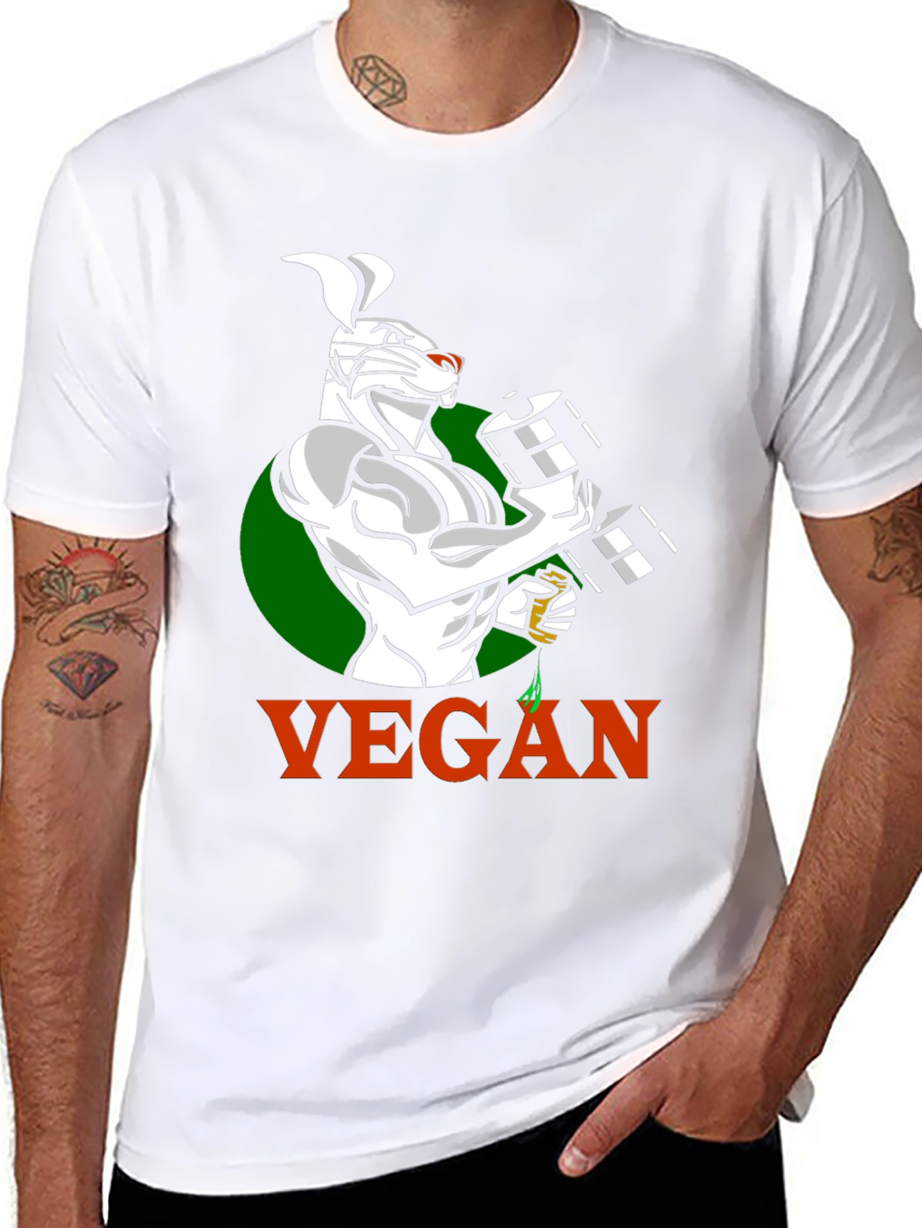 Vegan Bunny Gym T-Shirt - Black