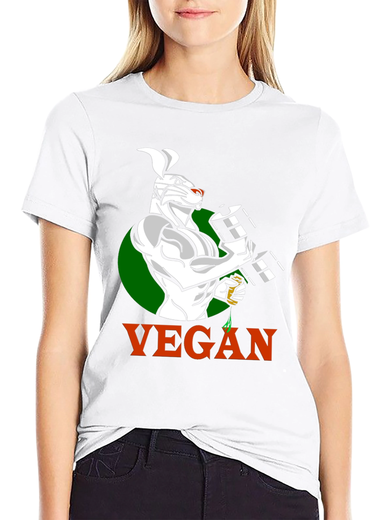 Vegan Bunny Gym T-Shirt - Black