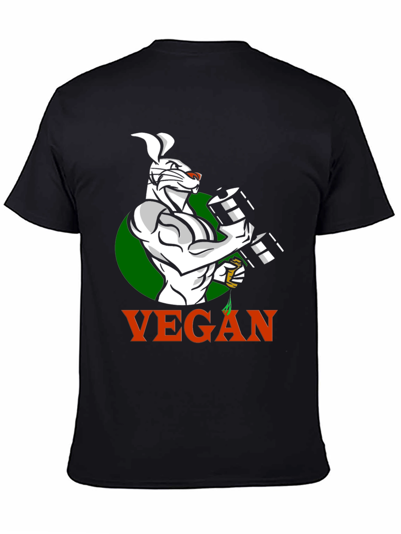 Vegan Bunny Gym T-Shirt - Black