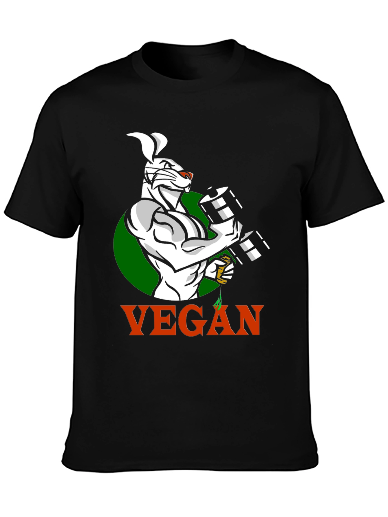 Vegan Bunny Gym T-Shirt - Black