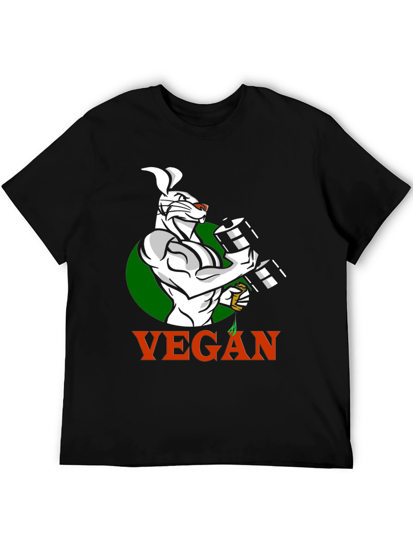 Vegan Bunny Gym T-Shirt - Black