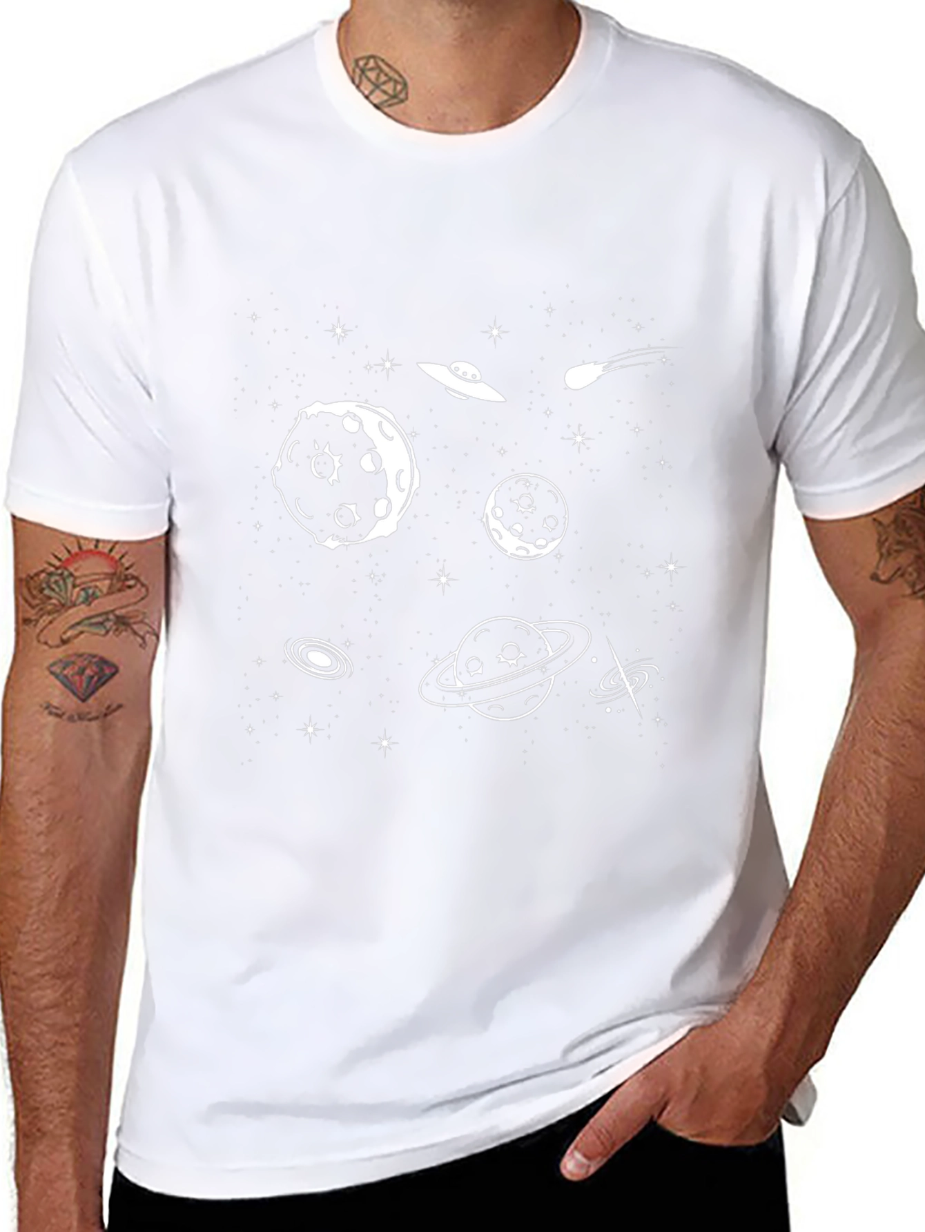 Cosmic Print Tee - Black Graphic T-Shirt
