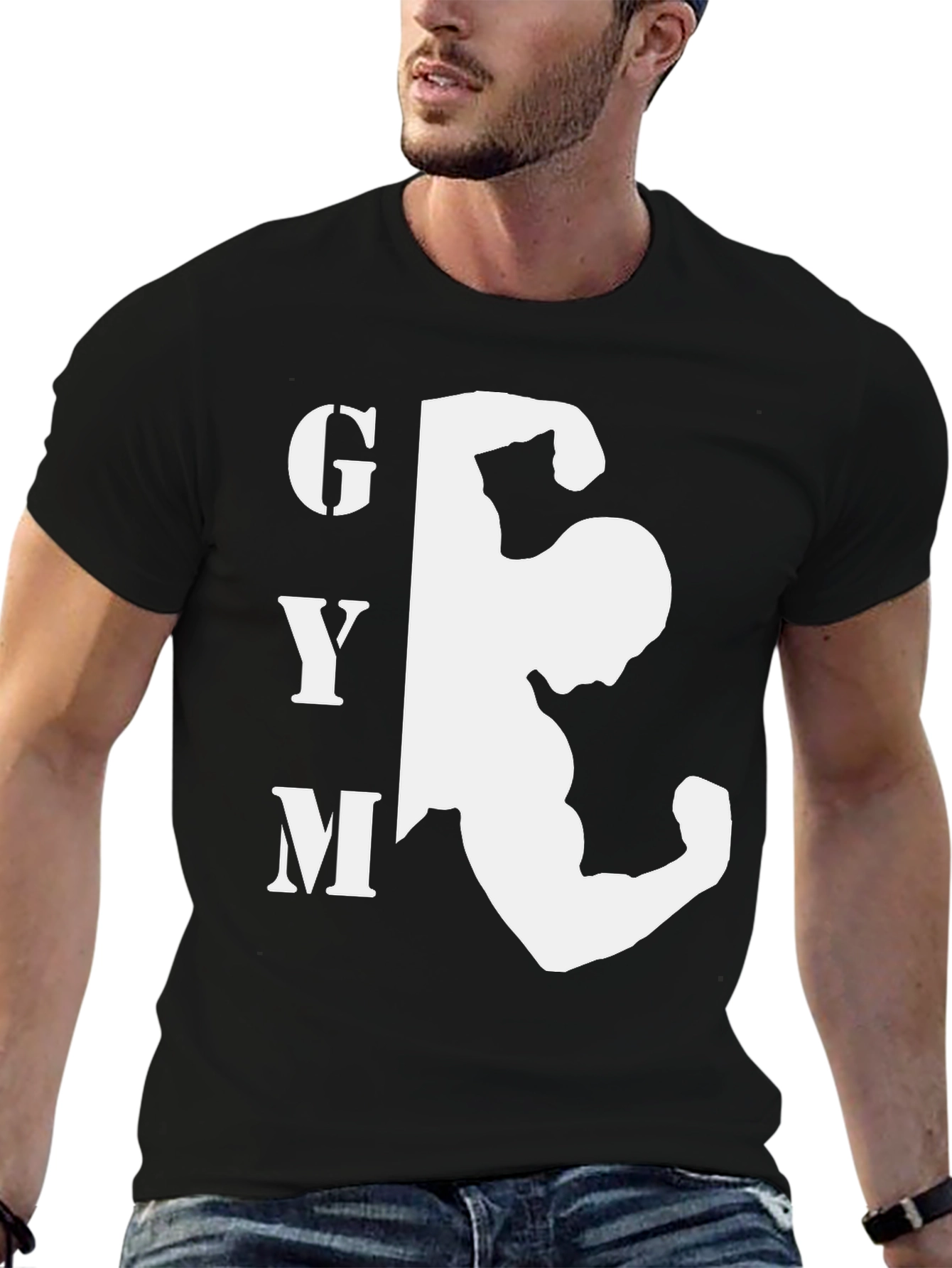 Gym Bodybuilding Graphic Black T-Shirt