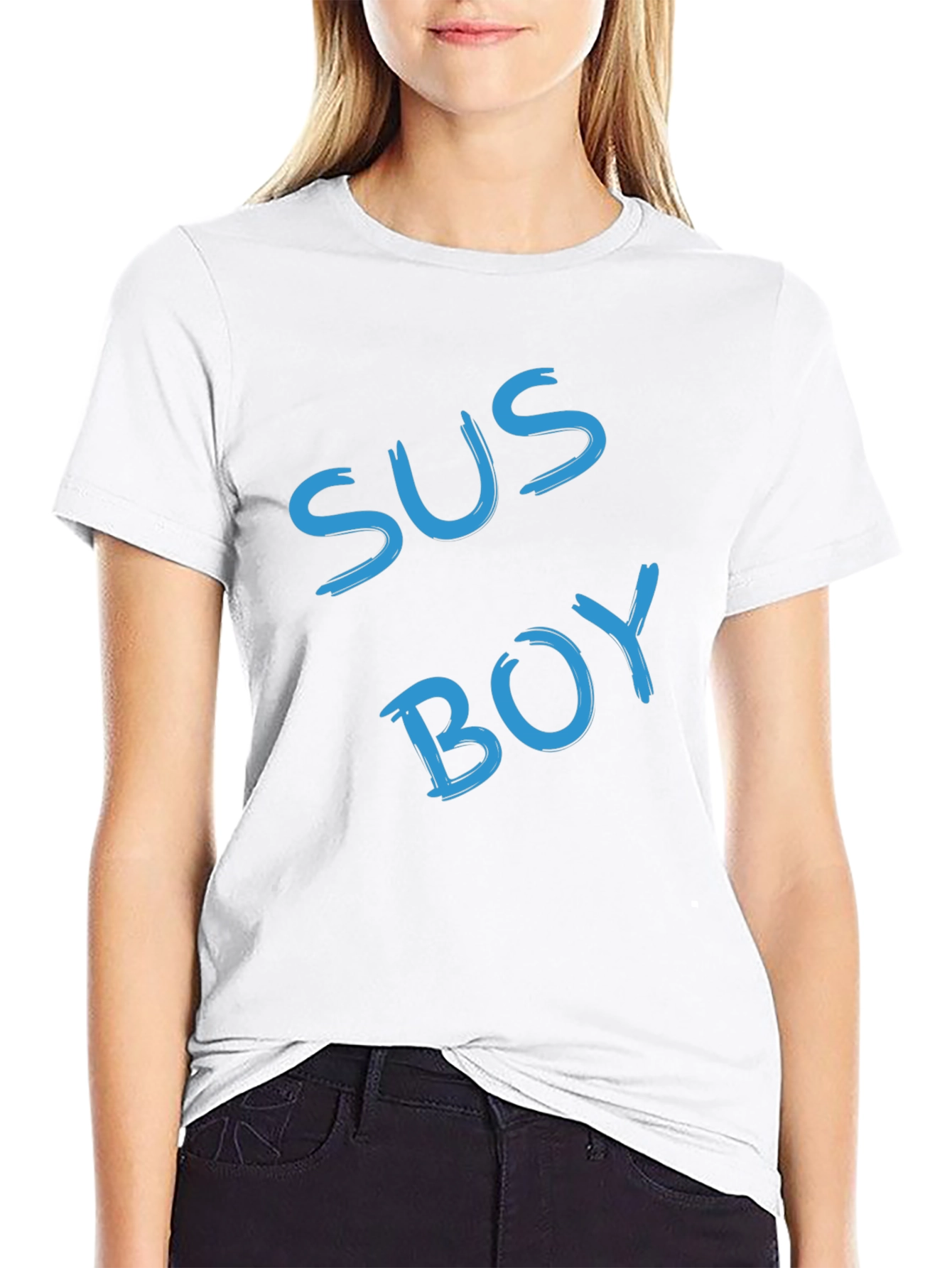 Sus Boy Graphic T-Shirt - Black Crew Neck Tee