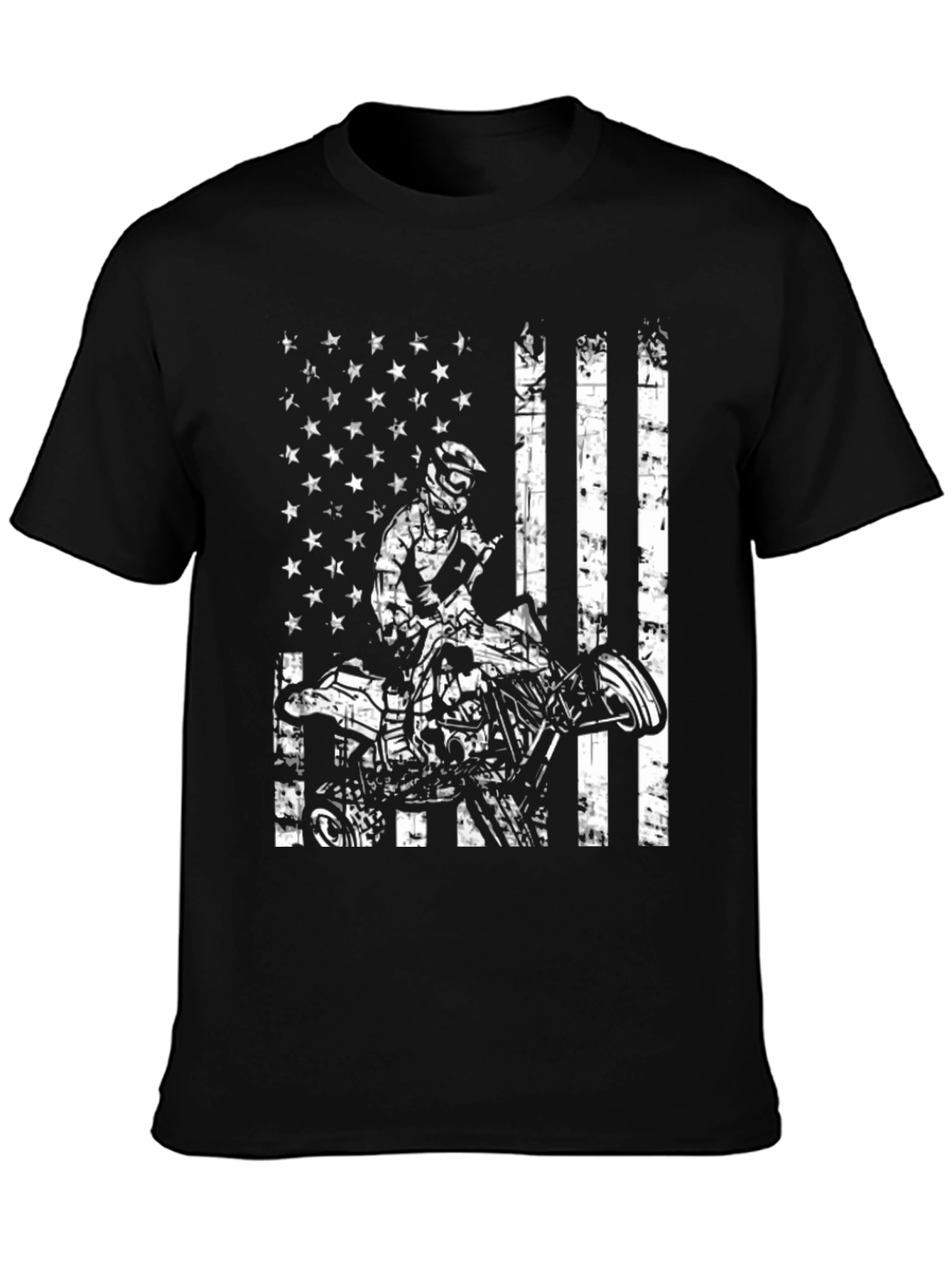 ATV Rider American Flag Graphic Tee