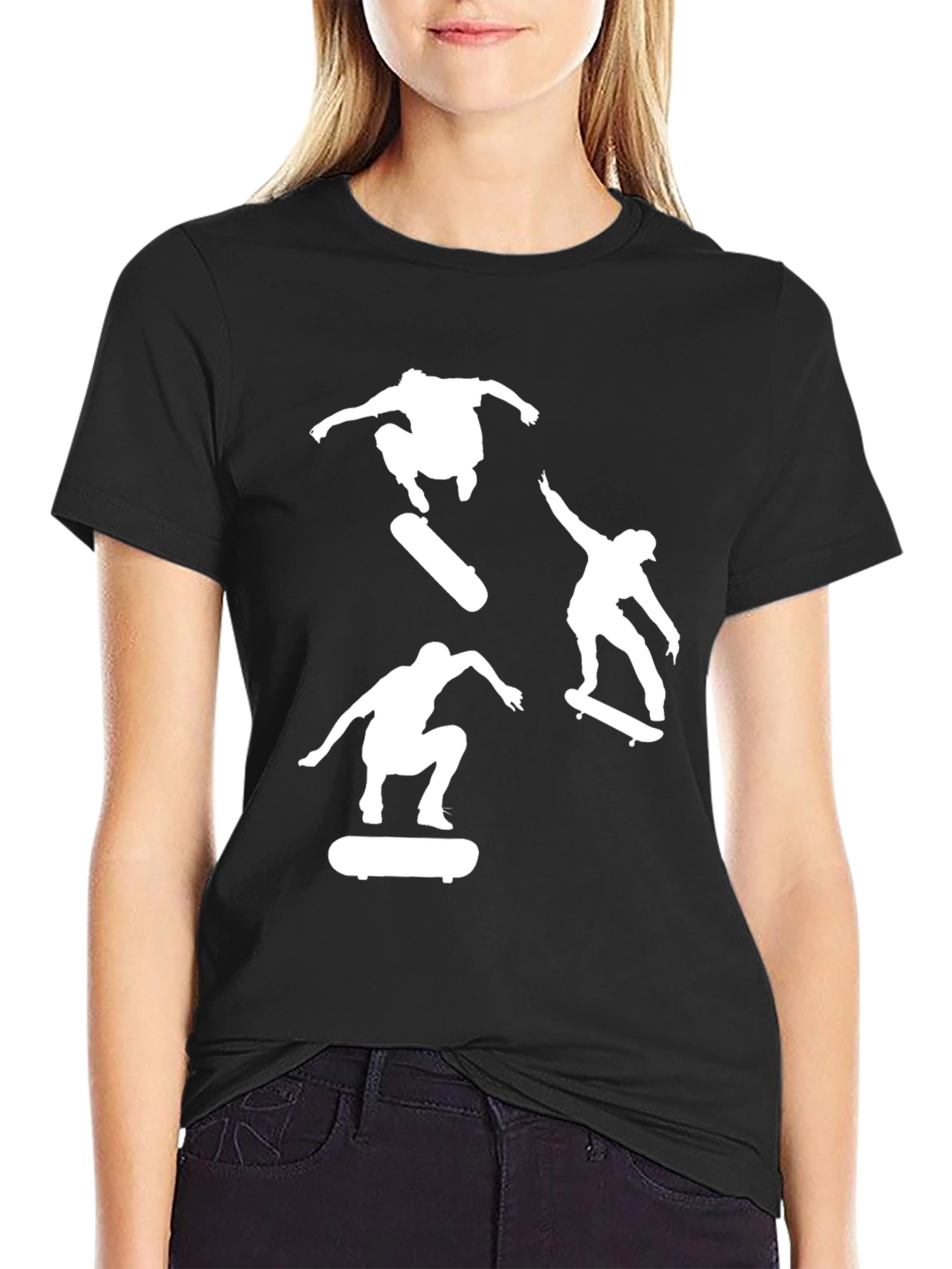 Skater Silhouette Tee - Black Graphic T-Shirt