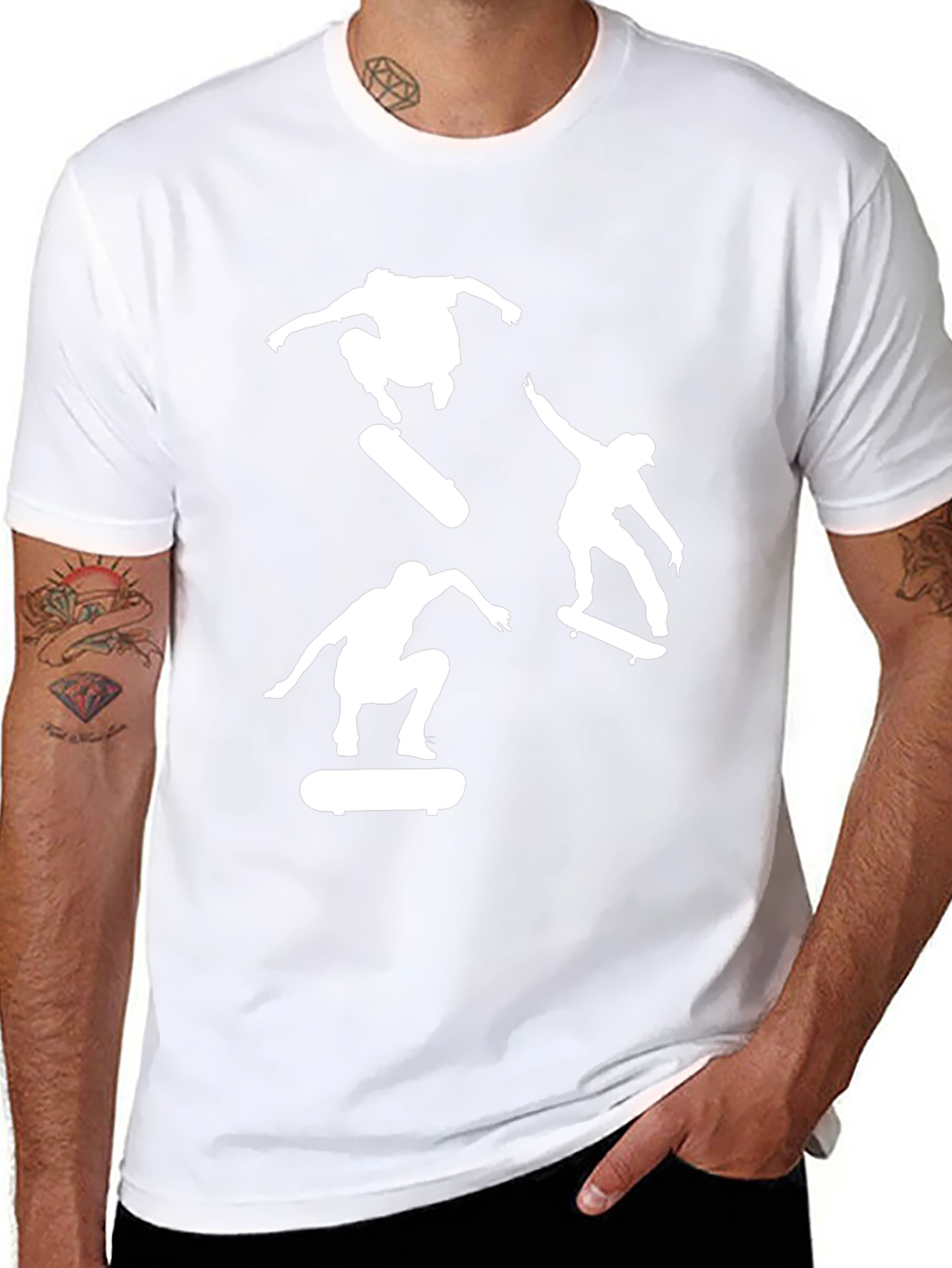 Skater Silhouette Tee - Black Graphic T-Shirt