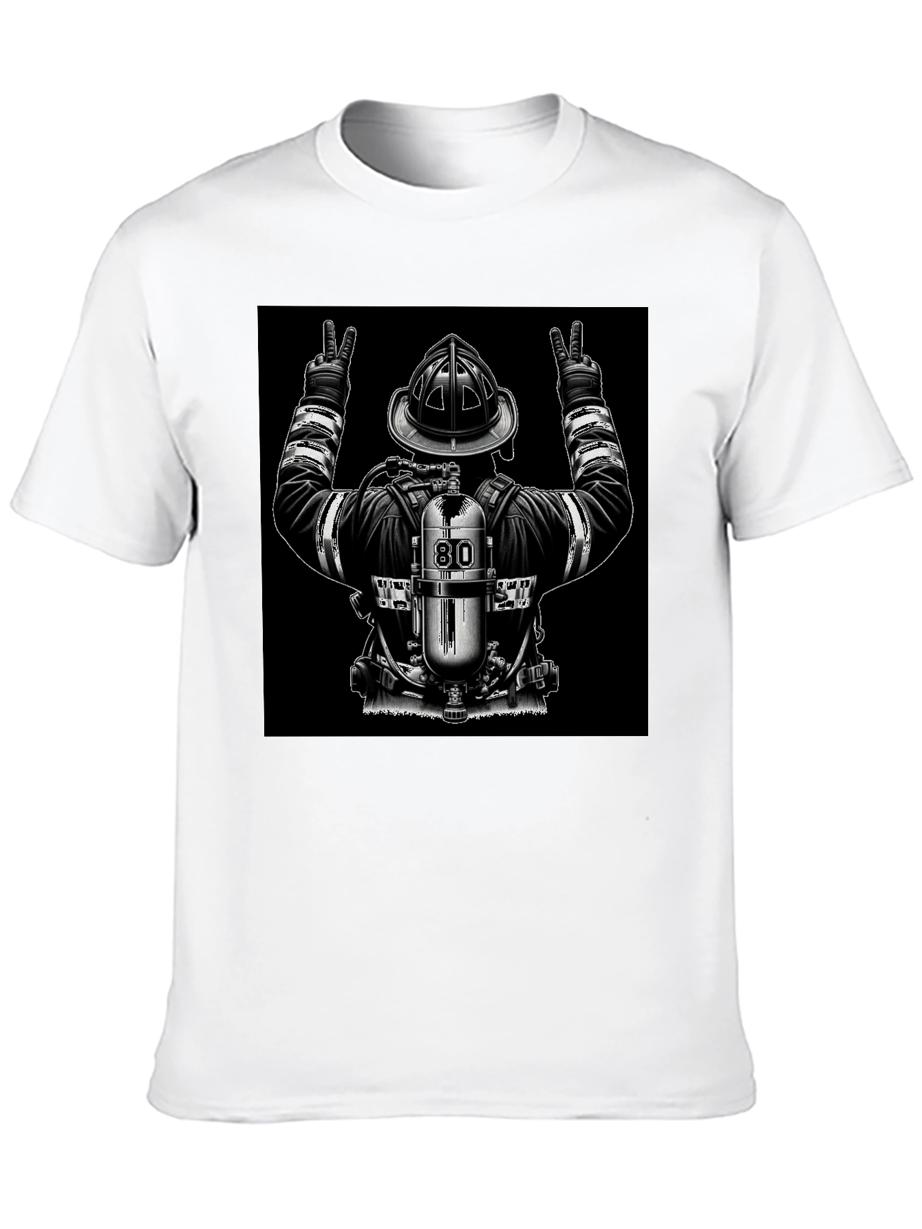 Firefighter Peace Sign Graphic T-Shirt