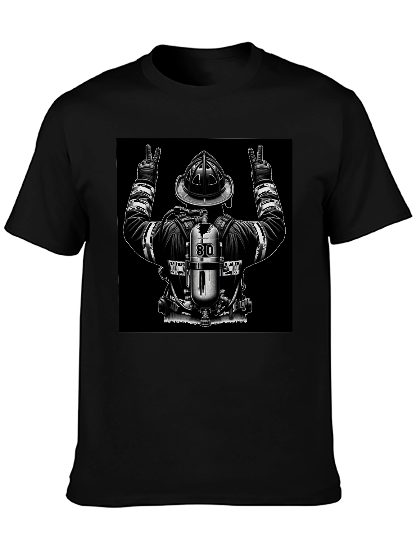 Firefighter Peace Sign Graphic T-Shirt