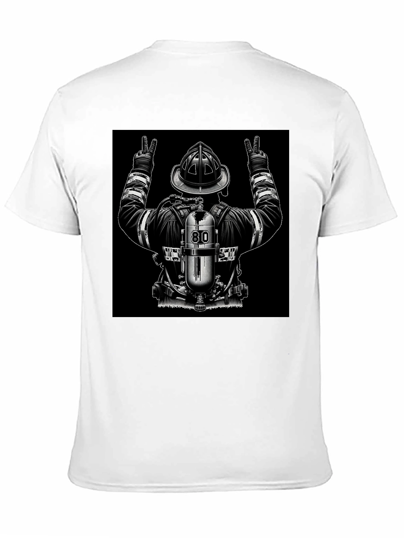 Firefighter Peace Sign Graphic T-Shirt