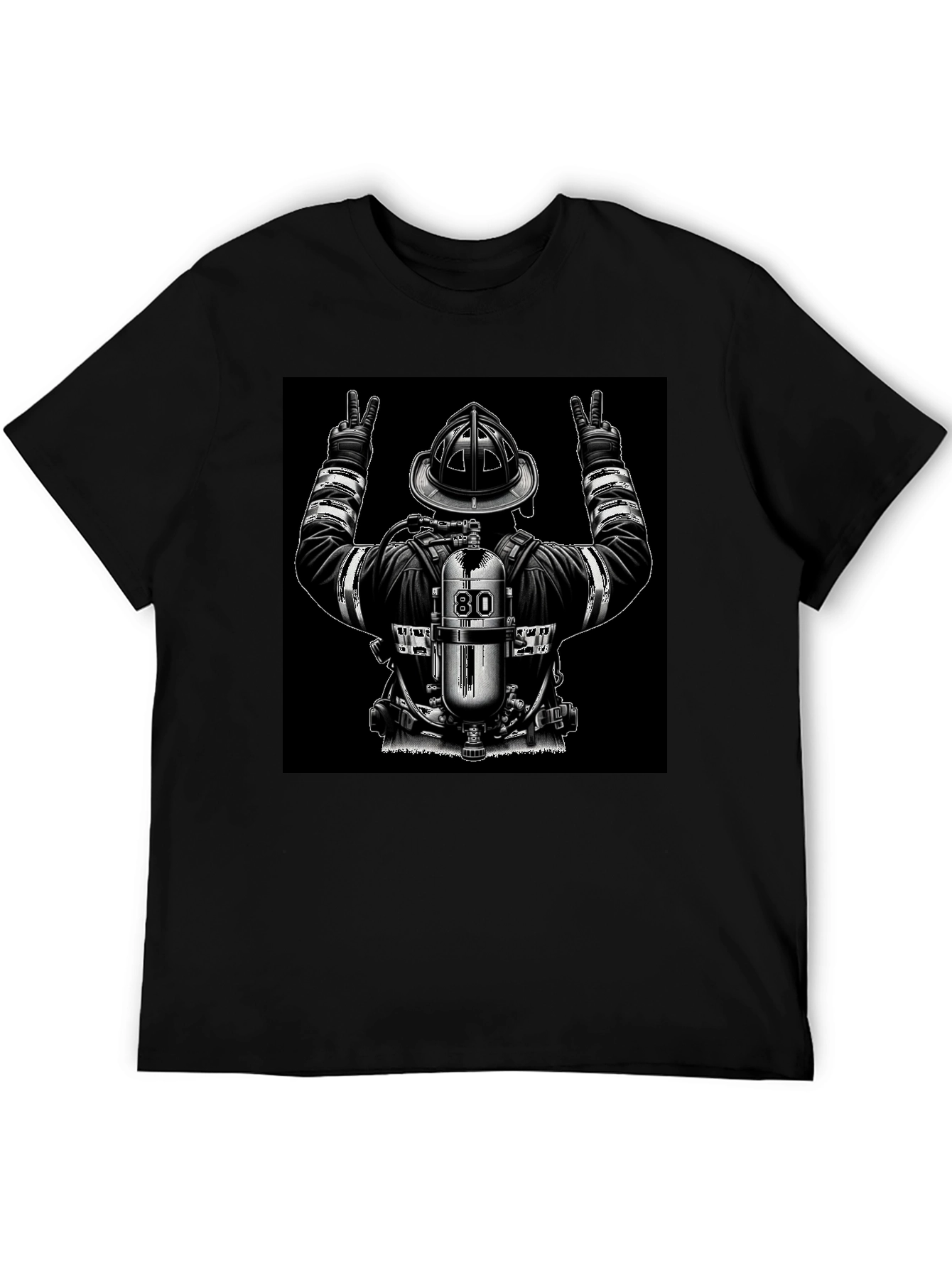 Firefighter Peace Sign Graphic T-Shirt