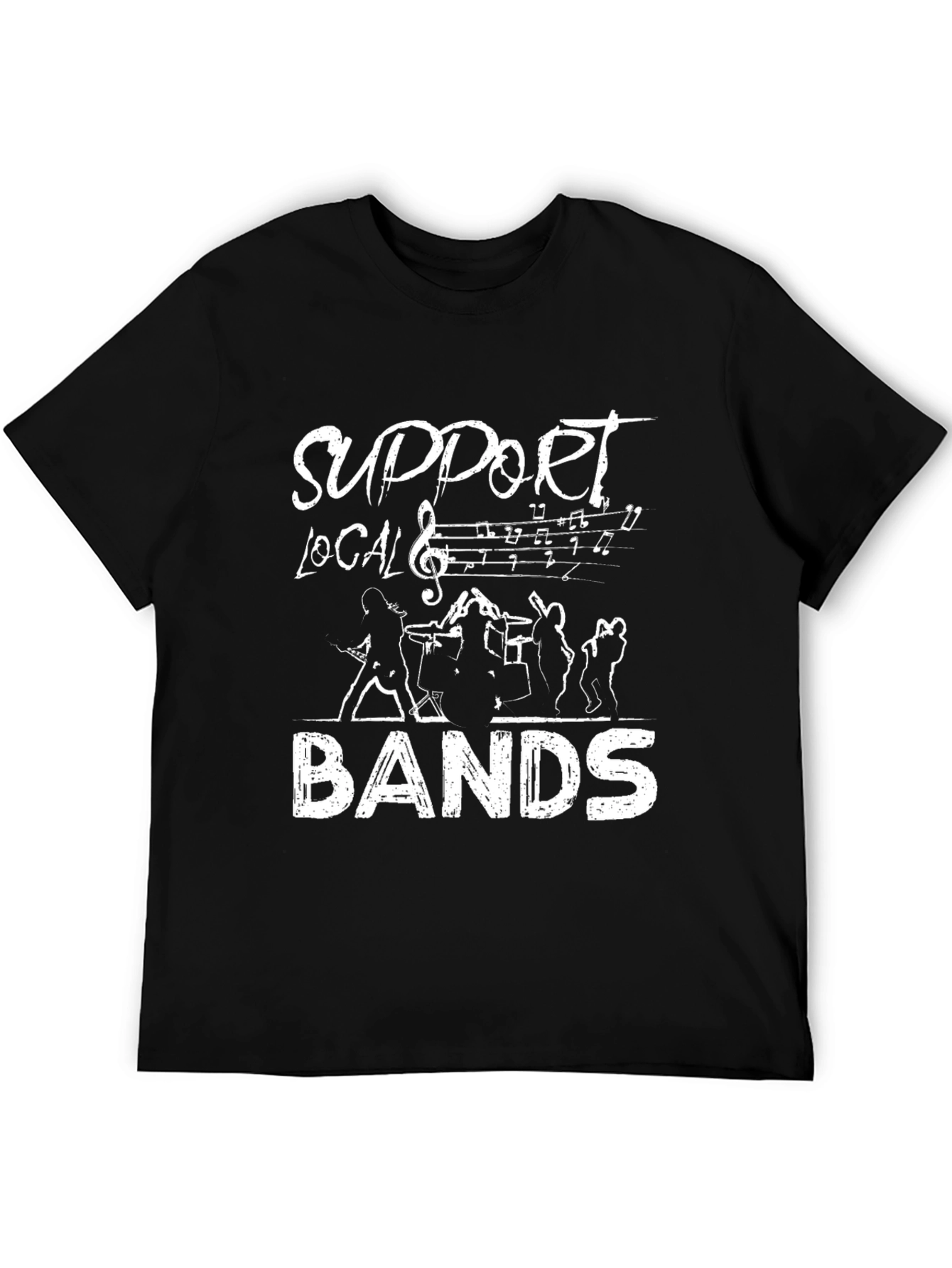 Support Local Bands Black Graphic Tee