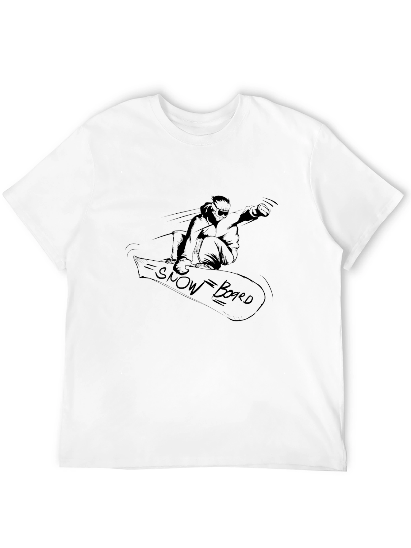 Cool Snowboard Graphic Tee - Black