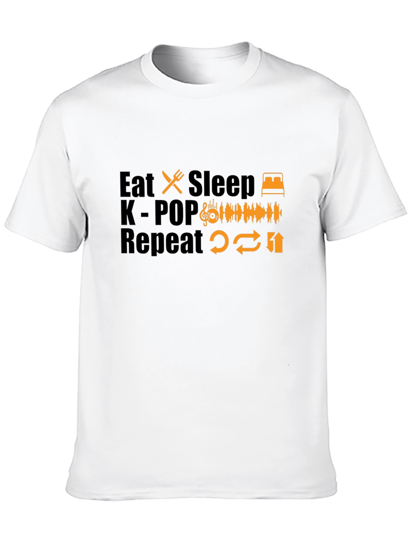 Eat Sleep K-POP Repeat Black T-Shirt