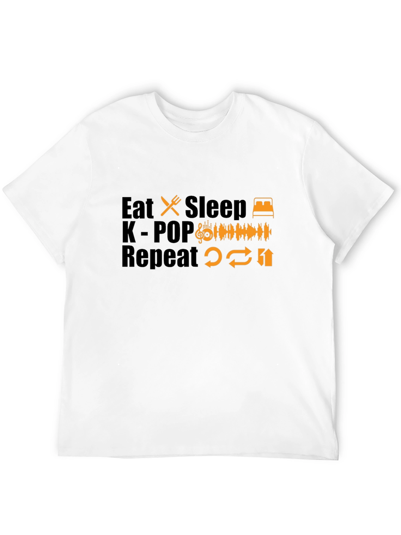 Eat Sleep K-POP Repeat Black T-Shirt