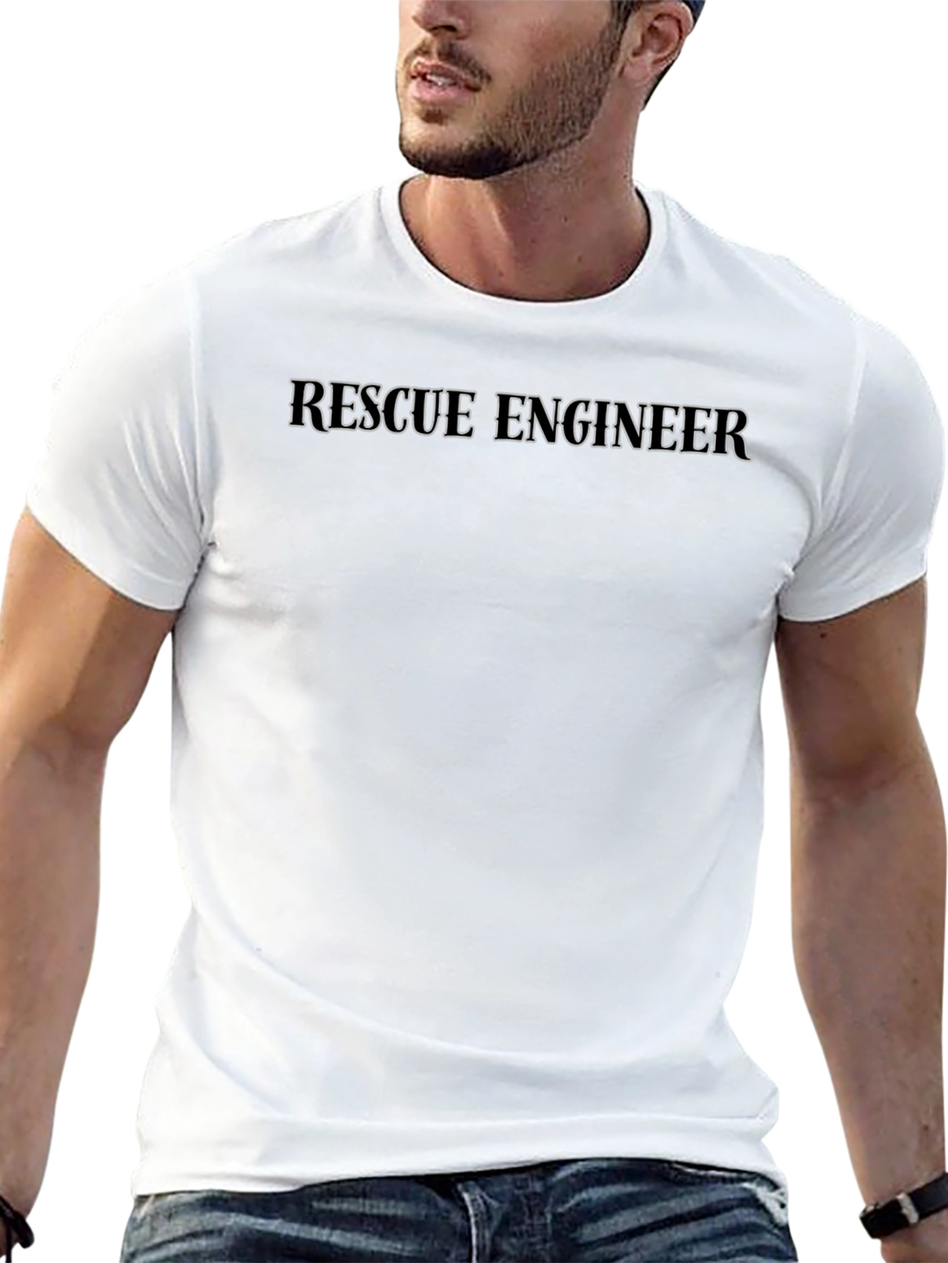 Rescue Engineer T-Shirt - Black Crew Neck Tee