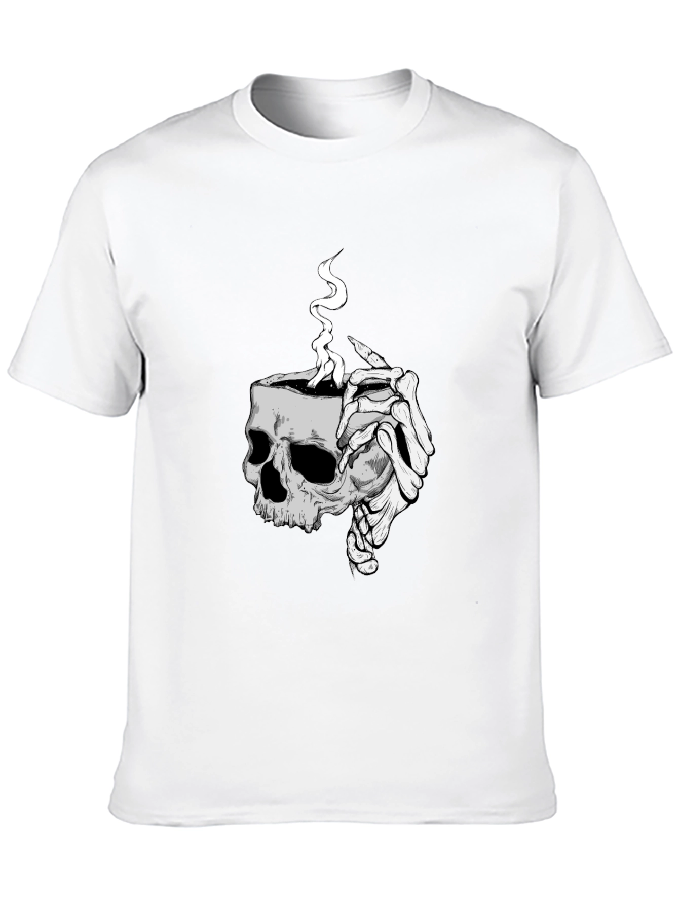 Skull Coffee T-Shirt - Grim Reaper Style