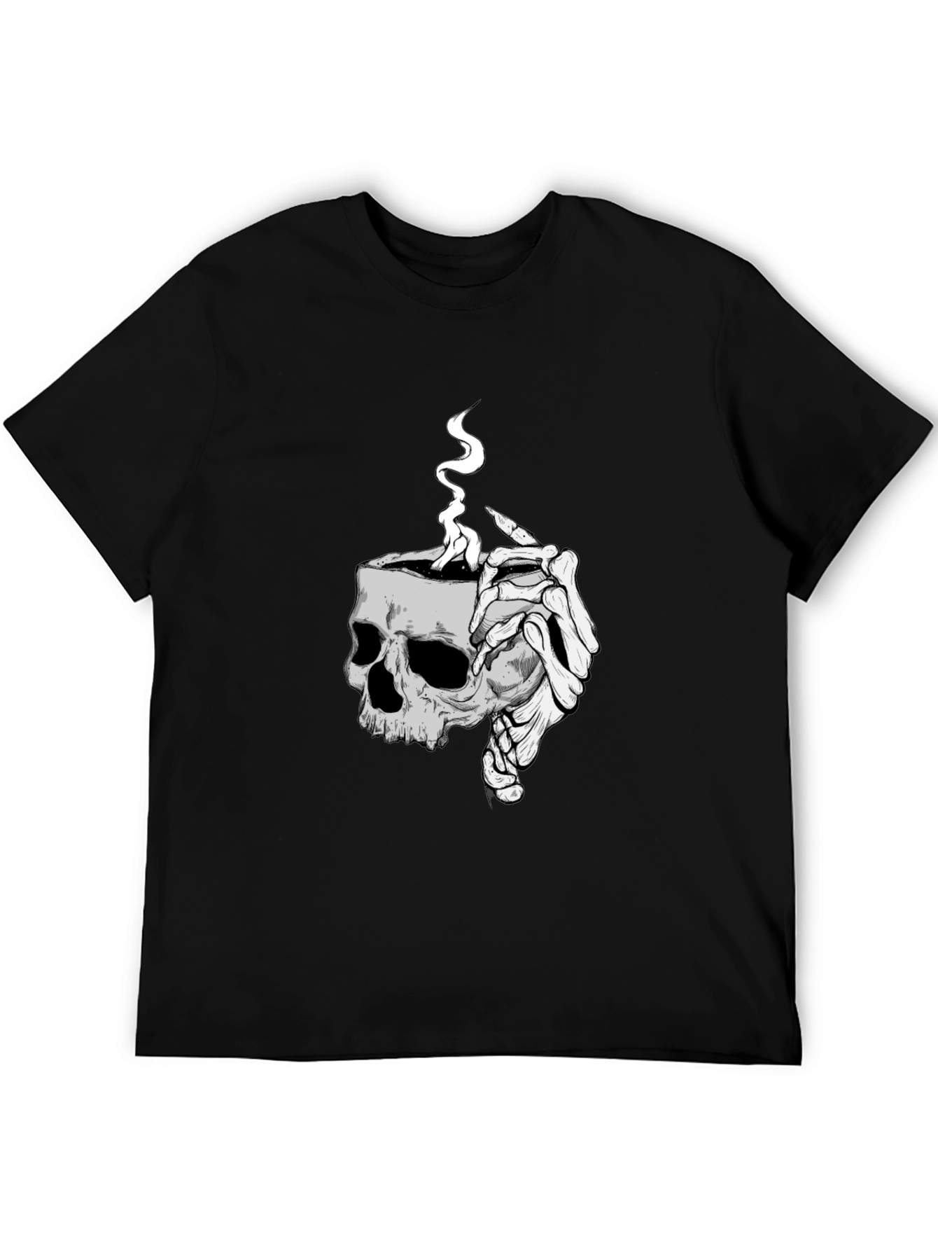 Skull Coffee T-Shirt - Grim Reaper Style