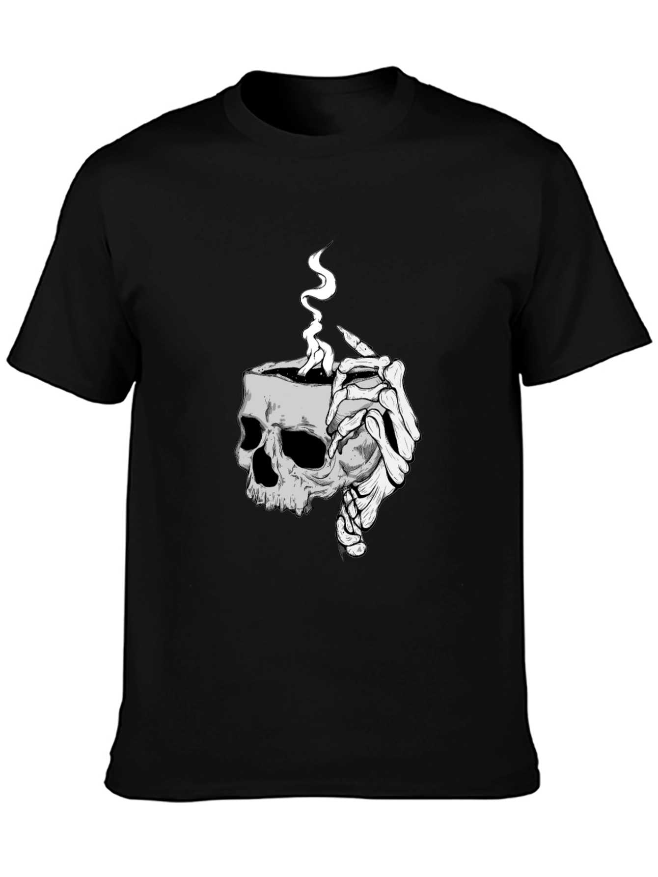 Skull Coffee T-Shirt - Grim Reaper Style