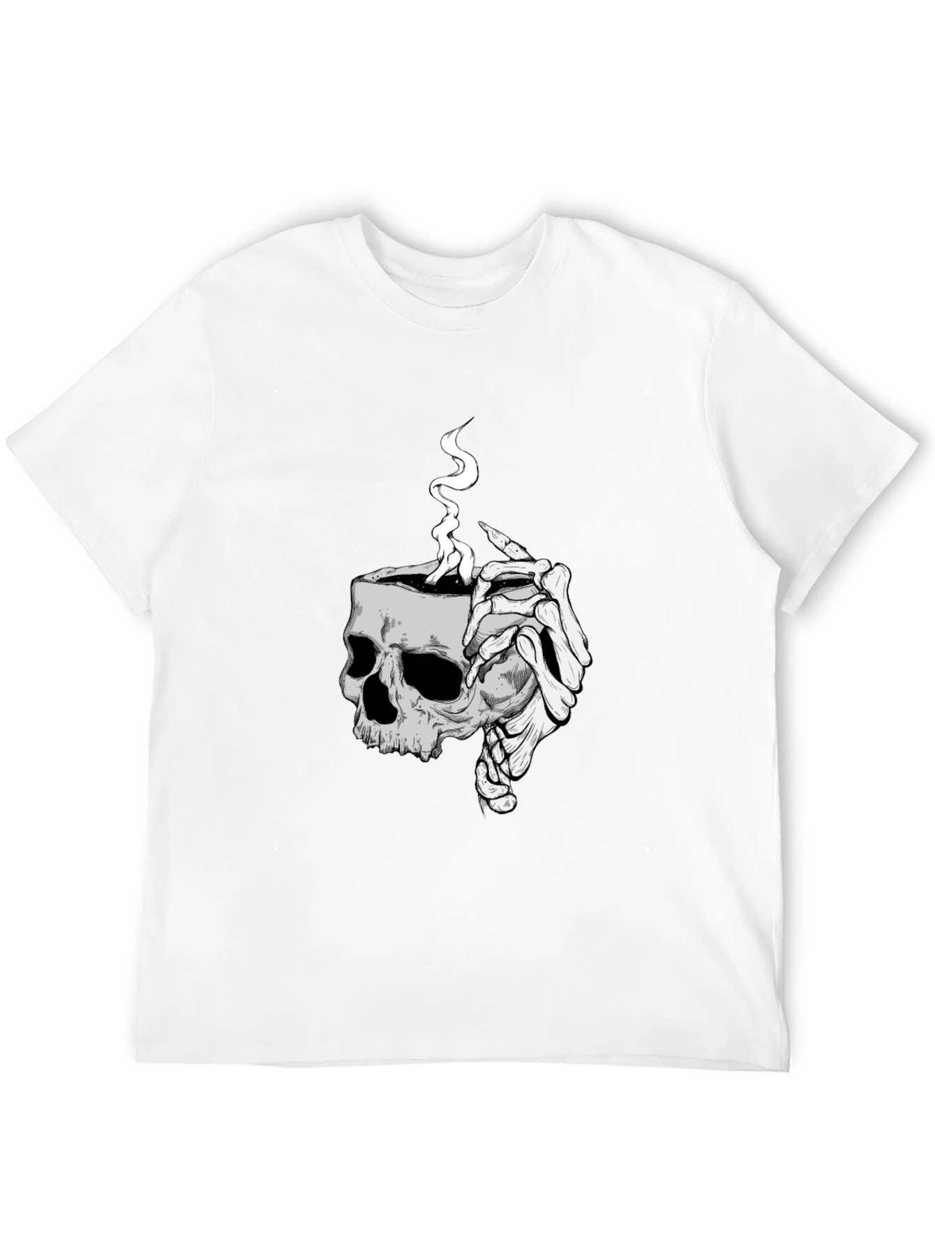 Skull Coffee T-Shirt - Grim Reaper Style