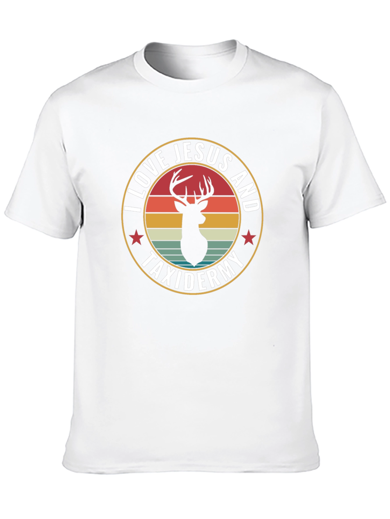 I Love Jesus and Taxidermy Deer Graphic T-Shirt