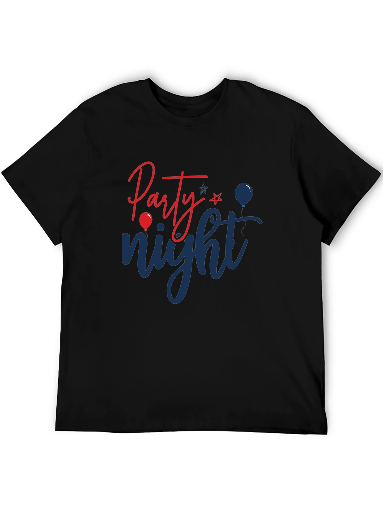 Party Night Graphic Tee - Black Cotton Blend