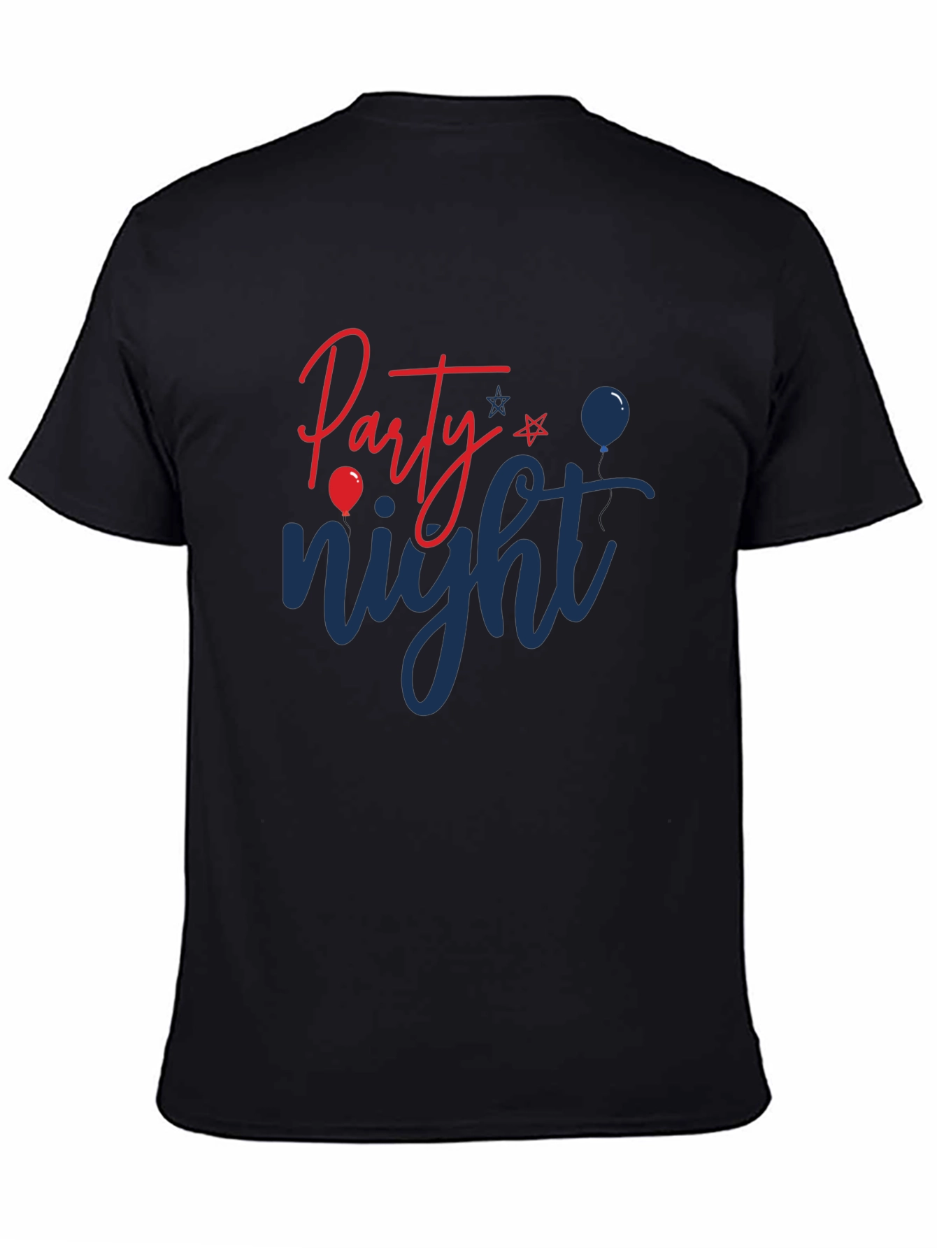 Party Night Graphic Tee - Black Cotton Blend
