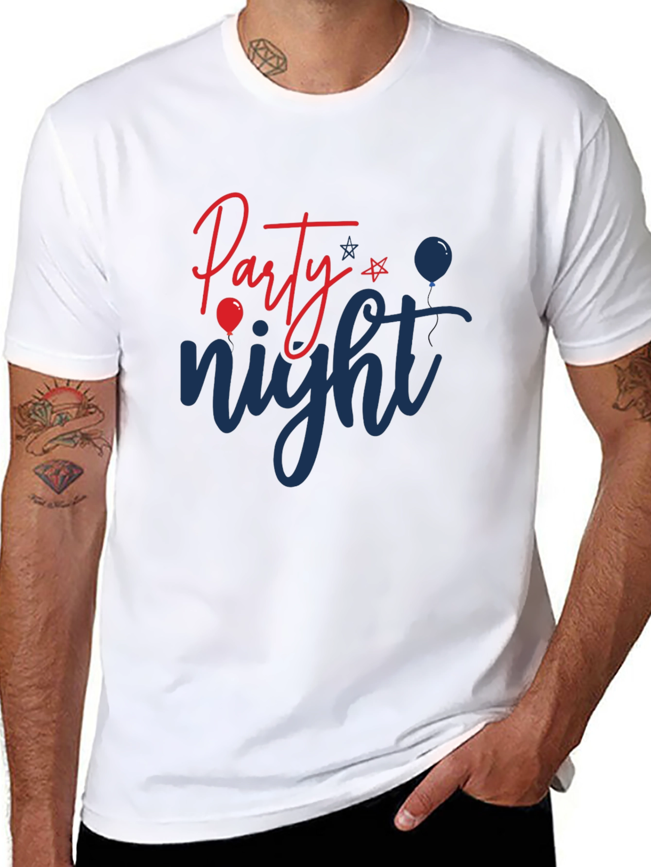 Party Night Graphic Tee - Black Cotton Blend