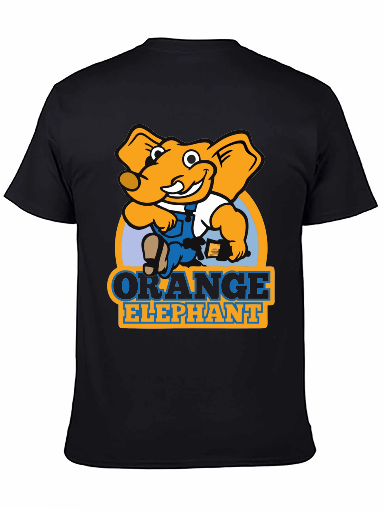 Orange Elephant Cartoon Graphic T-Shirt