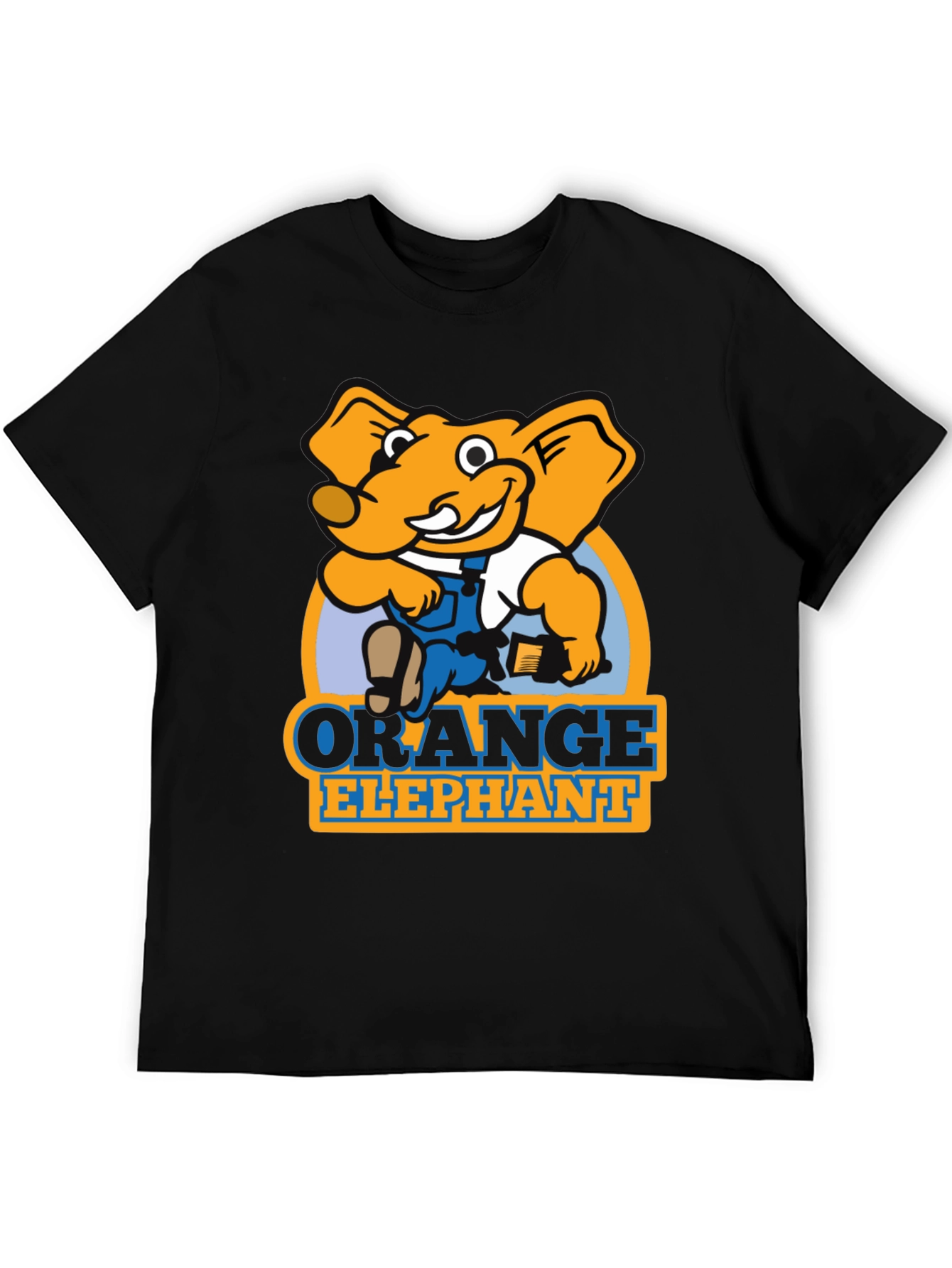 Orange Elephant Cartoon Graphic T-Shirt
