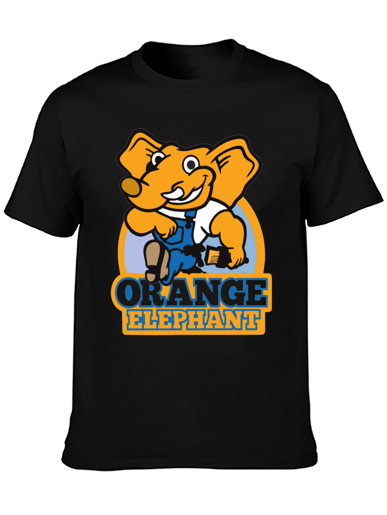 Orange Elephant Cartoon Graphic T-Shirt