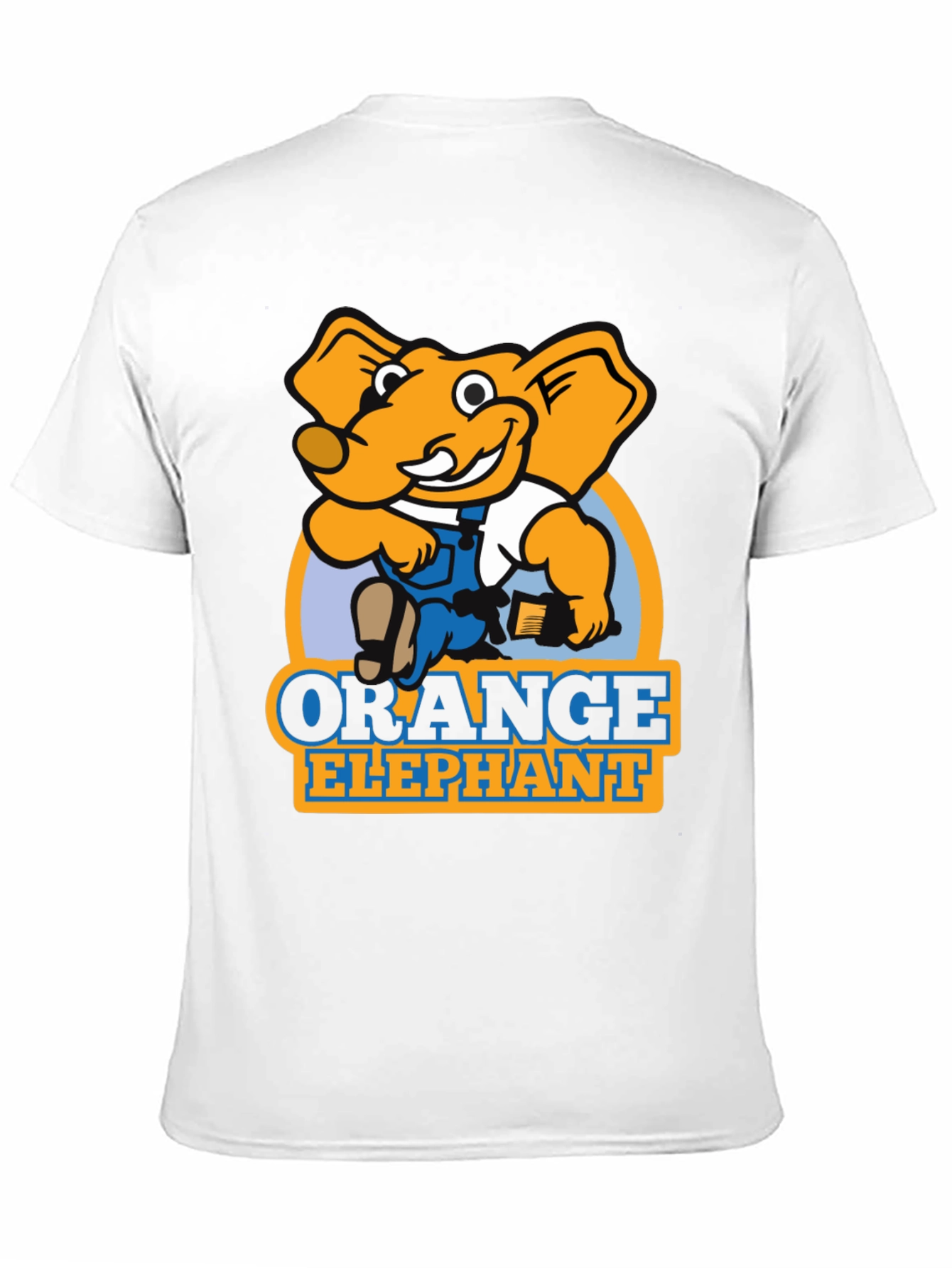 Orange Elephant Cartoon Graphic T-Shirt