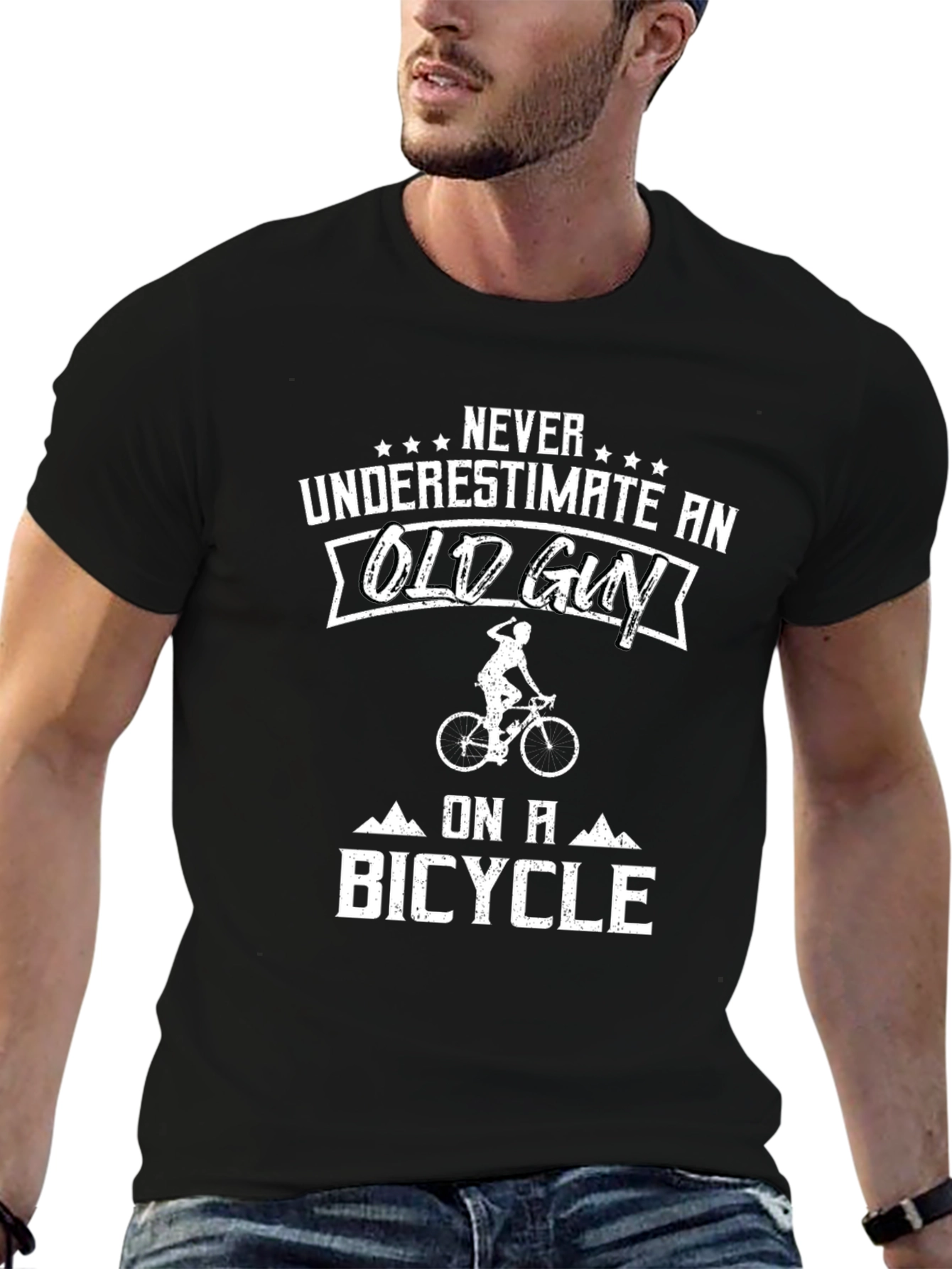 Old Guy Bicycle T-Shirt: Funny Cycling Tee