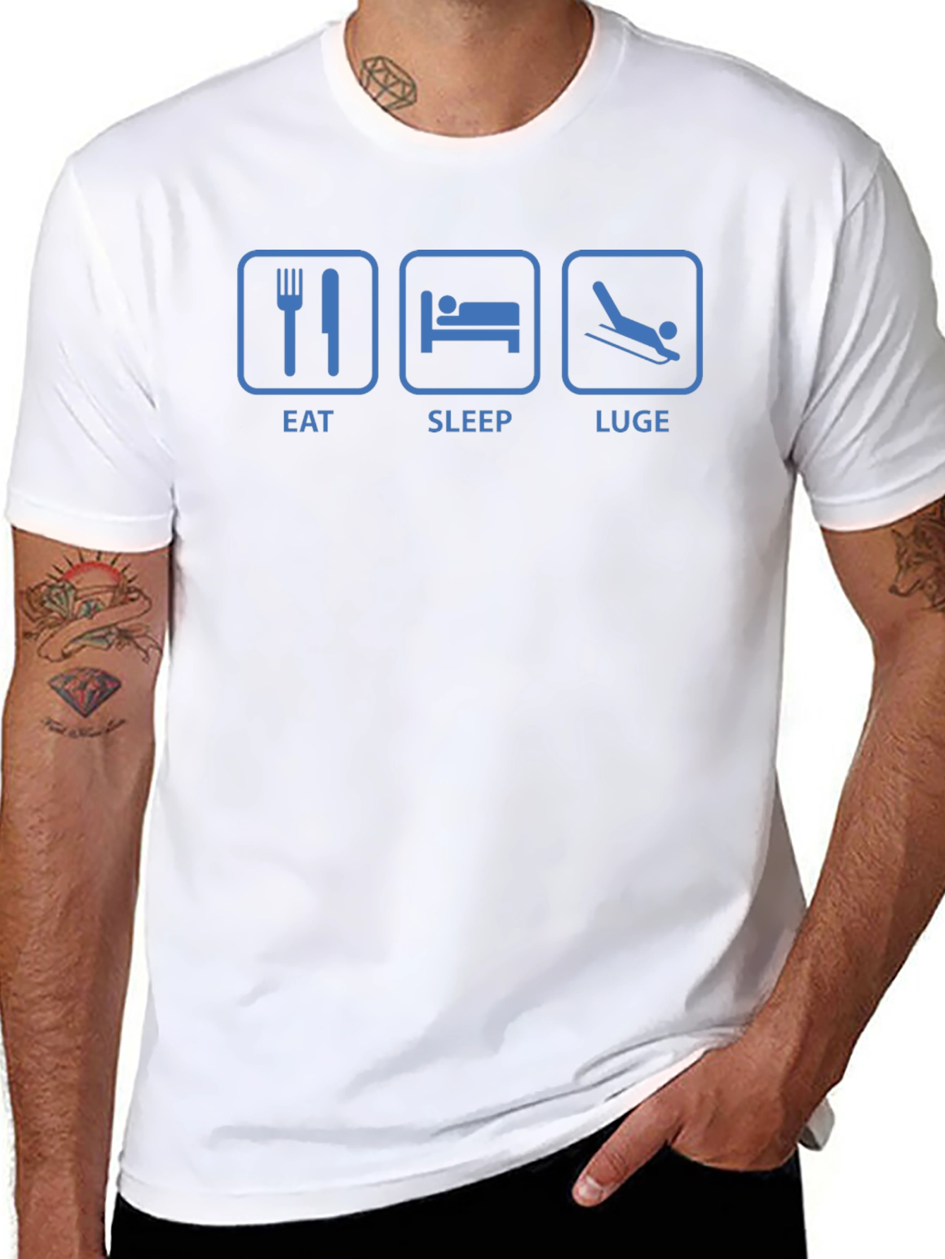 Eat Sleep Luge T-Shirt - Funny Sports Tee