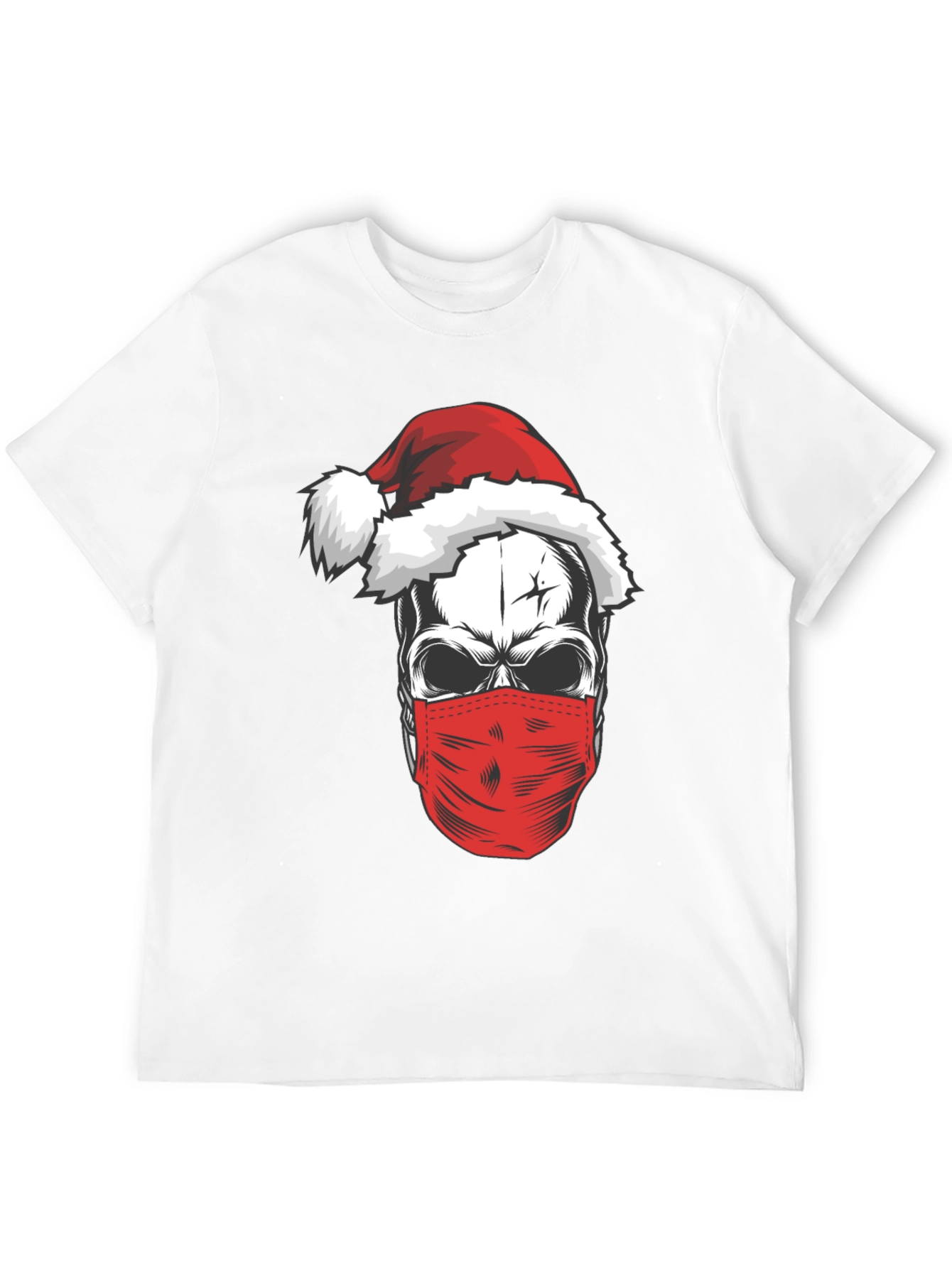 Santa Skull Mask T-Shirt - Holiday Humor